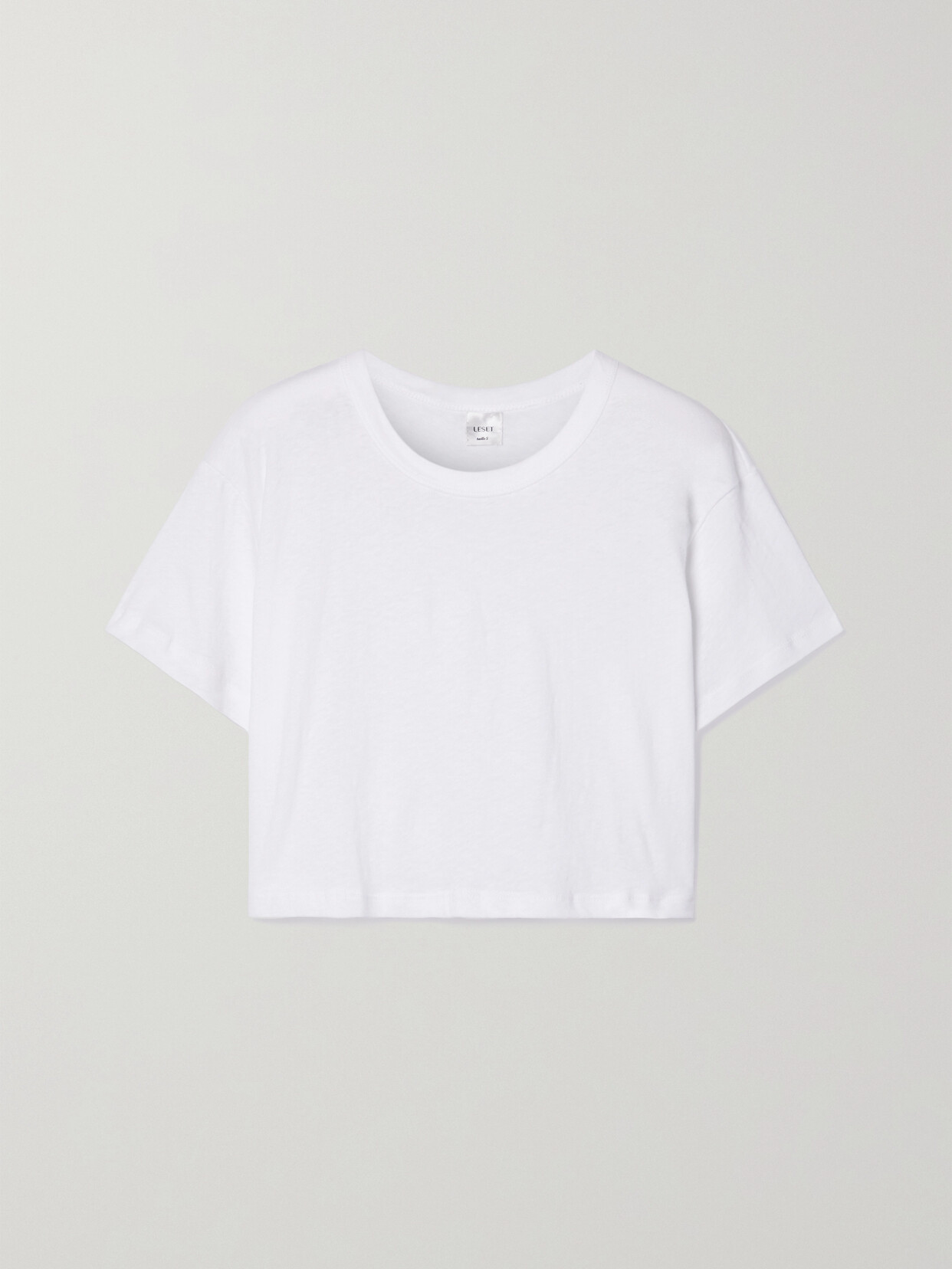 Leset Cropped Slub Cotton-jersey T-shirt In White