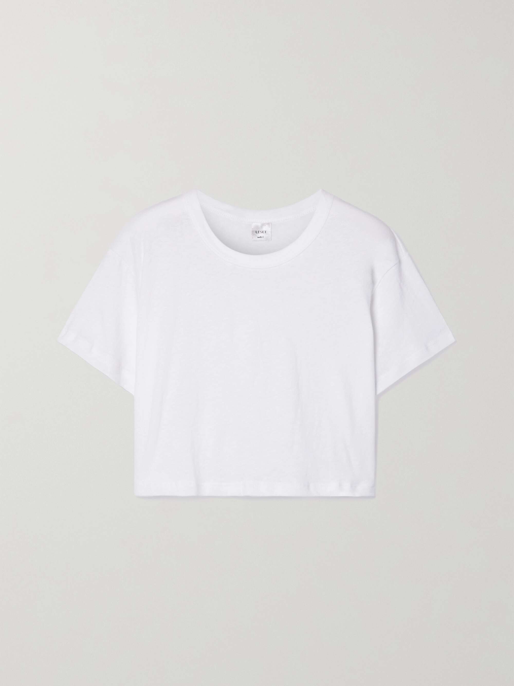 LESET Cropped slub cotton-jersey T-shirt | NET-A-PORTER