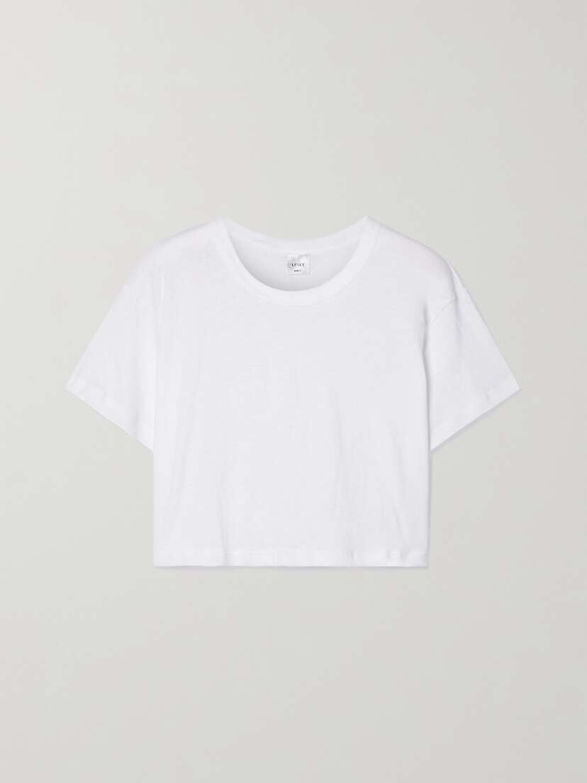 LESET Cropped Slub Cotton-jersey T-shirt