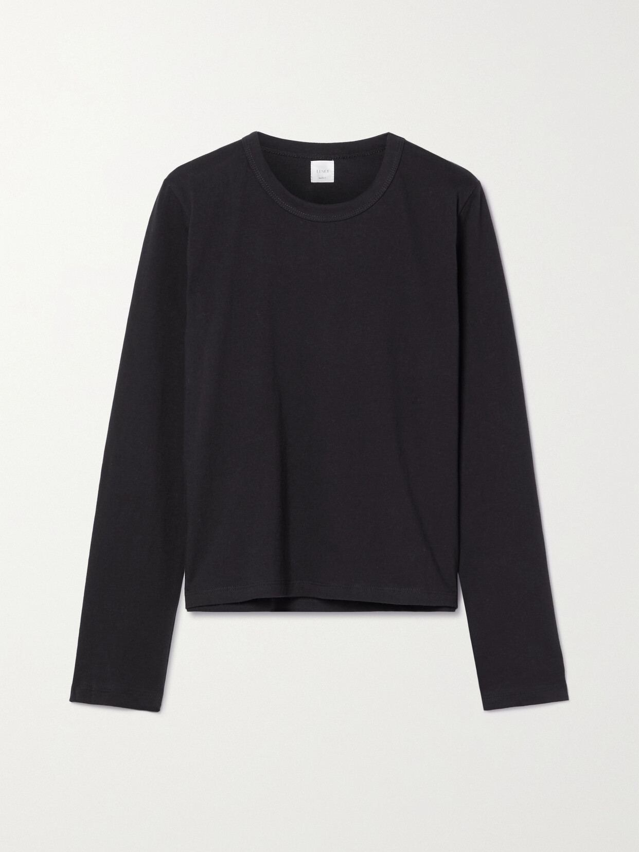 Leset Maya Long-sleeve Cotton T-shirt In Black