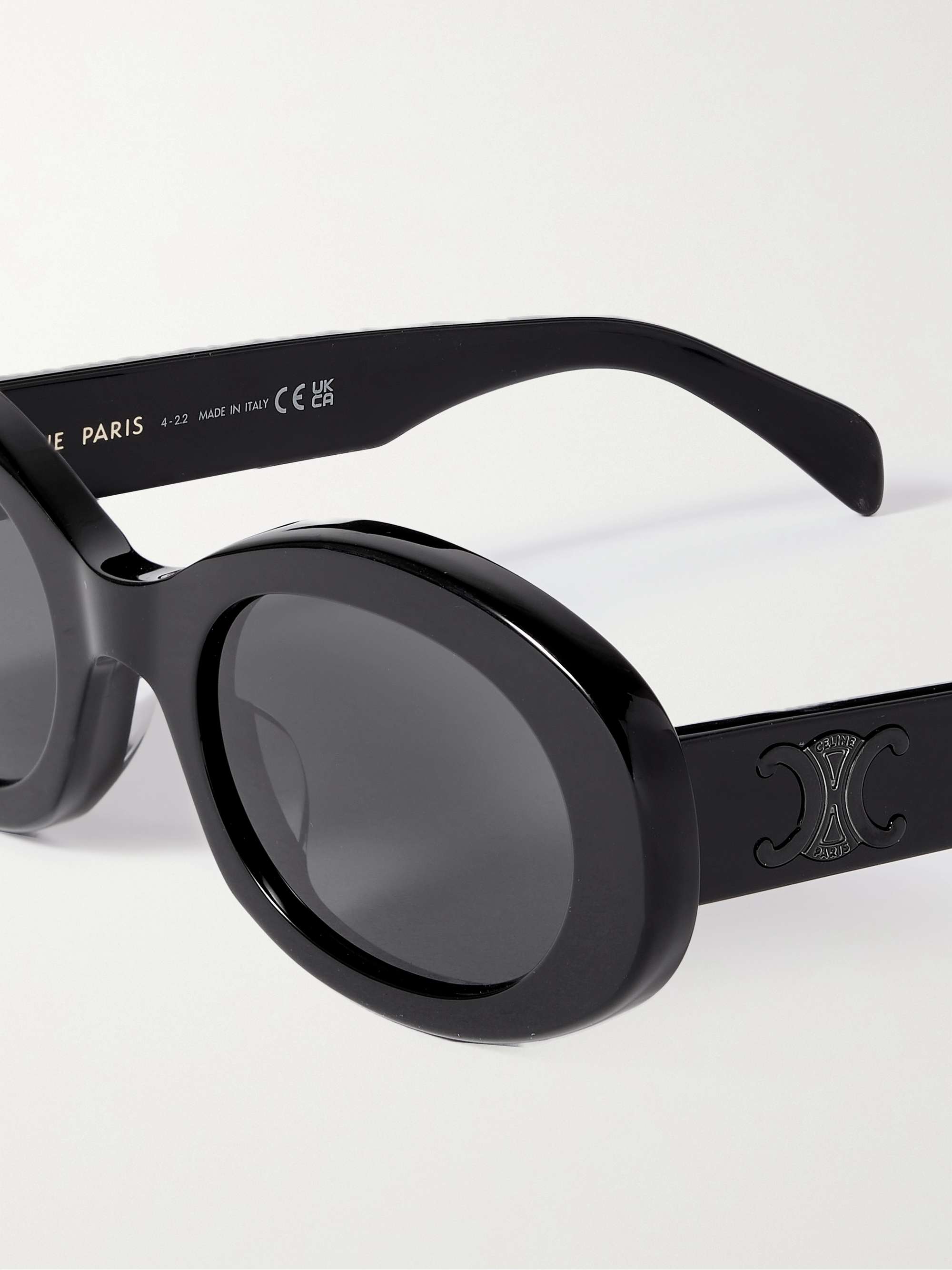 CELINE EYEWEAR Triomphe oval-frame acetate sunglasses