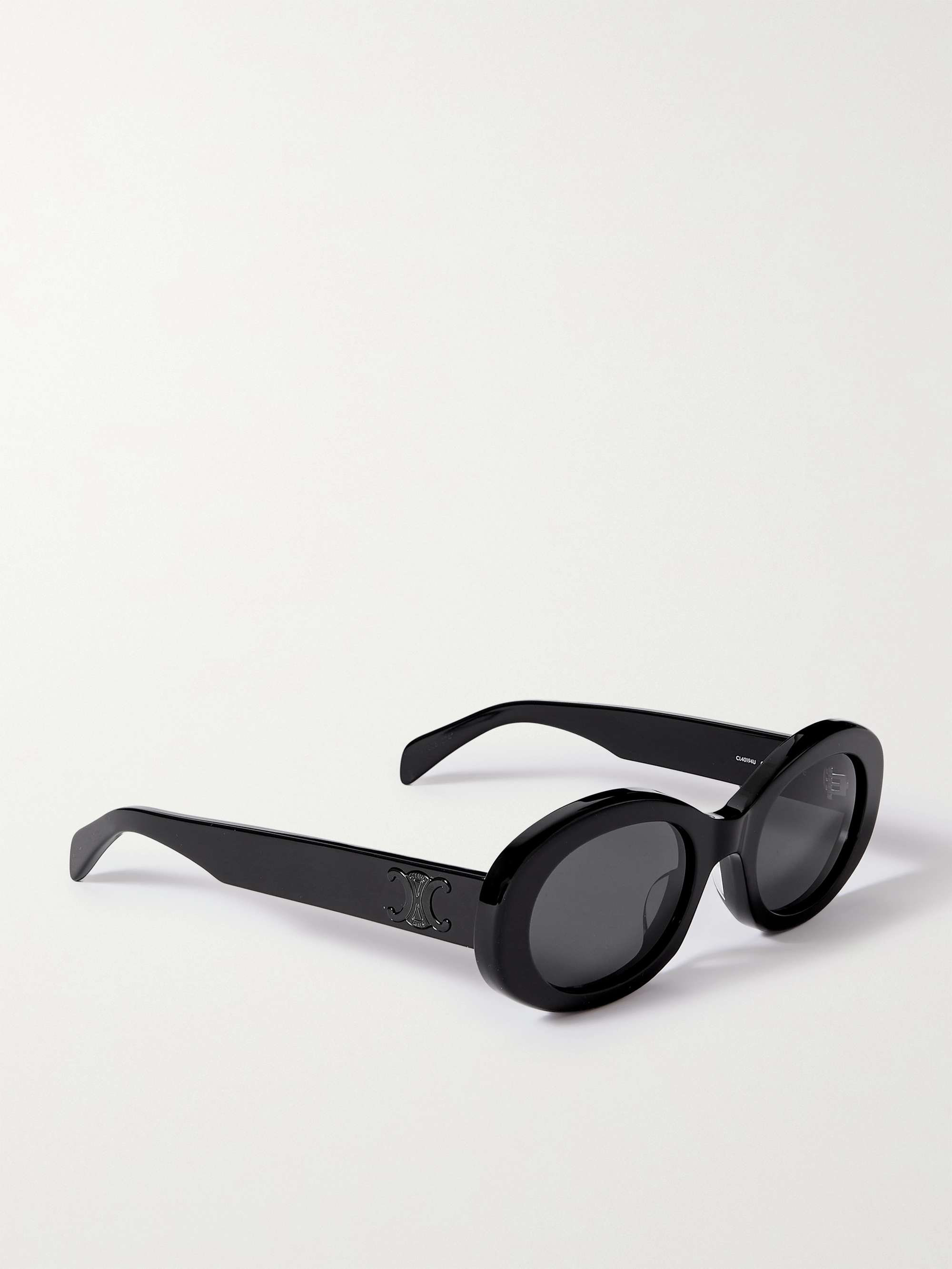 CELINE EYEWEAR Triomphe oval-frame acetate sunglasses