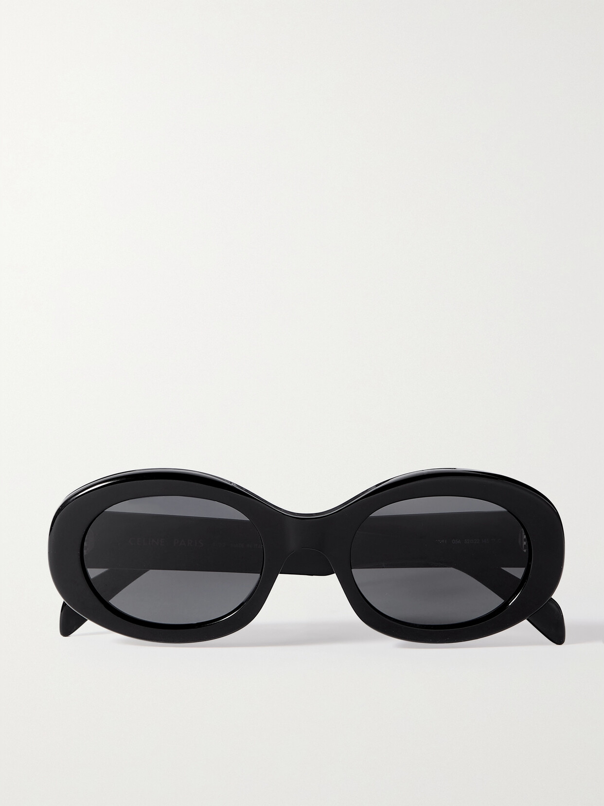 Celine Triomphe Oval-frame Acetate Sunglasses In Black