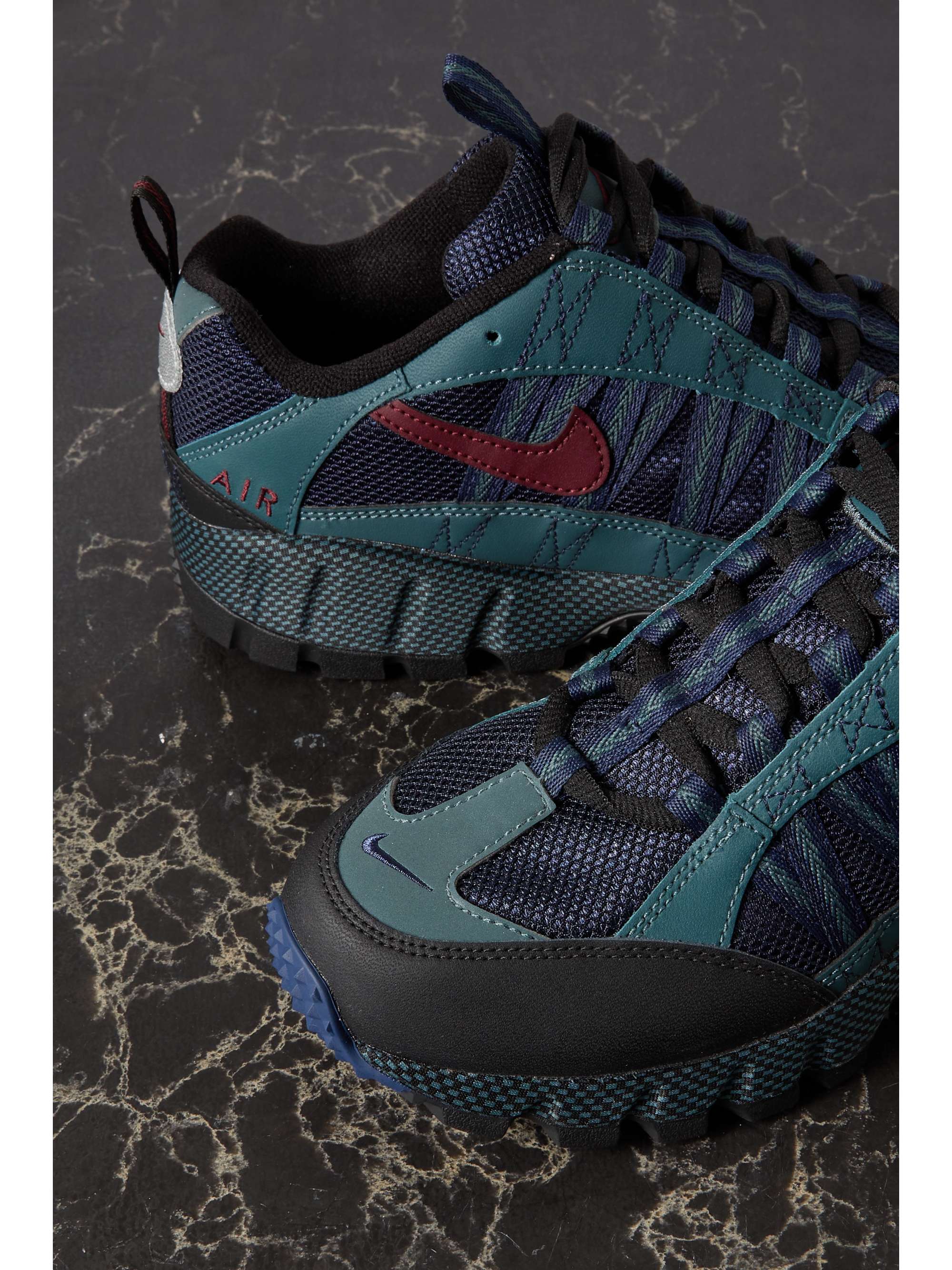 NIKE Air Humara QS leather-trimmed mesh sneakers NET-A-PORTER
