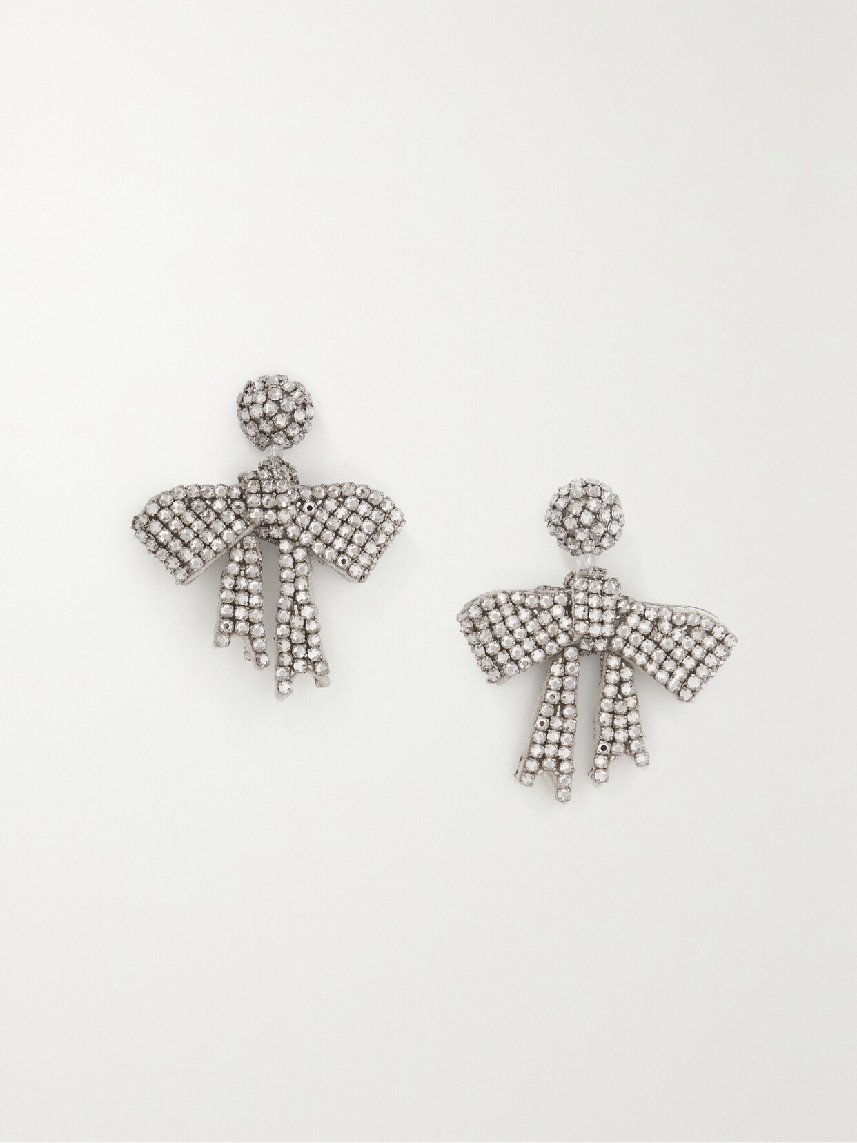 Oscar De La Renta Silver-tone Crystal Earrings