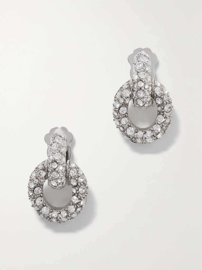 Oscar de la Renta Fortuna -tone Crystal Clip Earrings