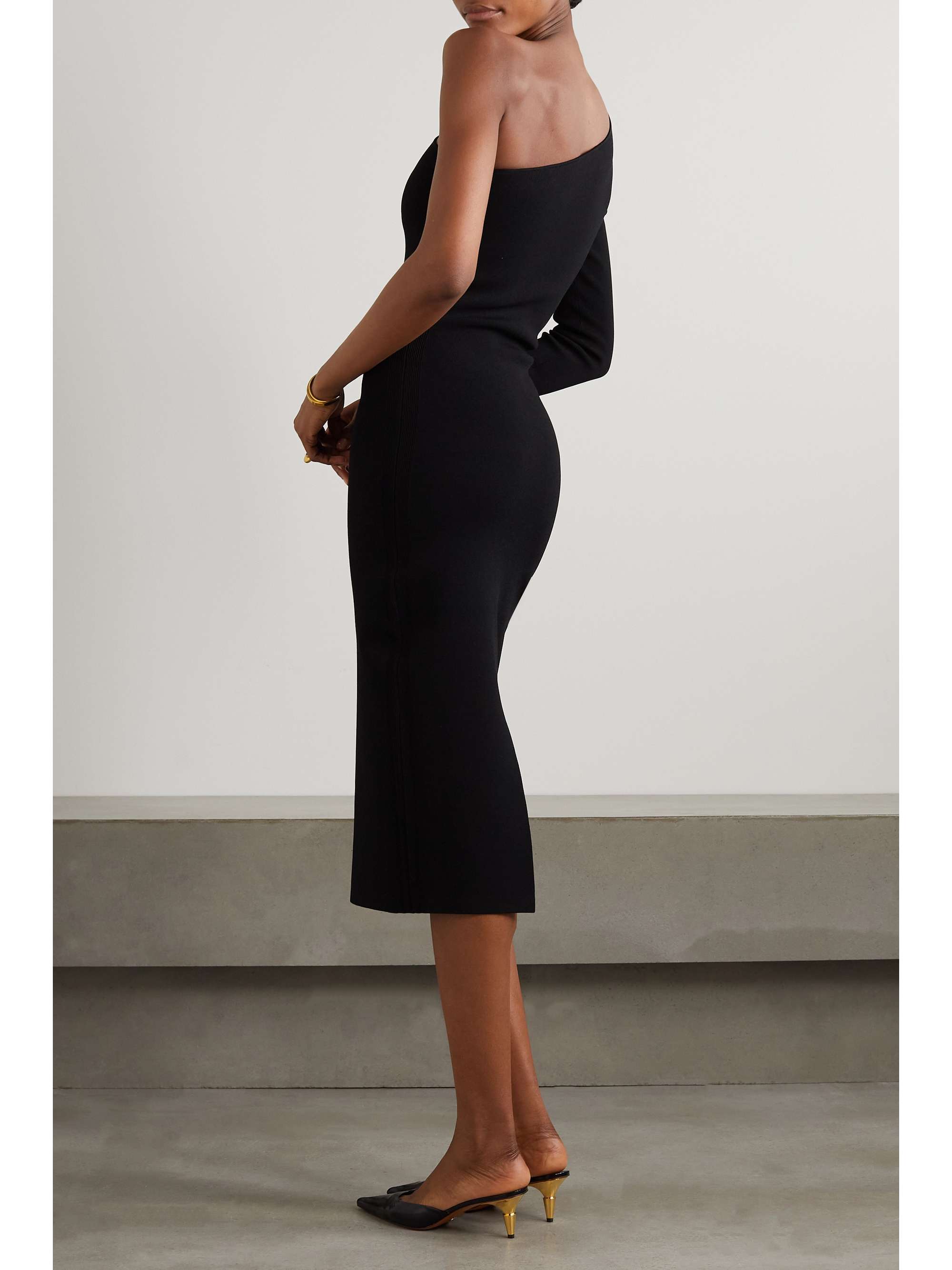 VICTORIA BECKHAM One-shoulder stretch-knit midi dress
