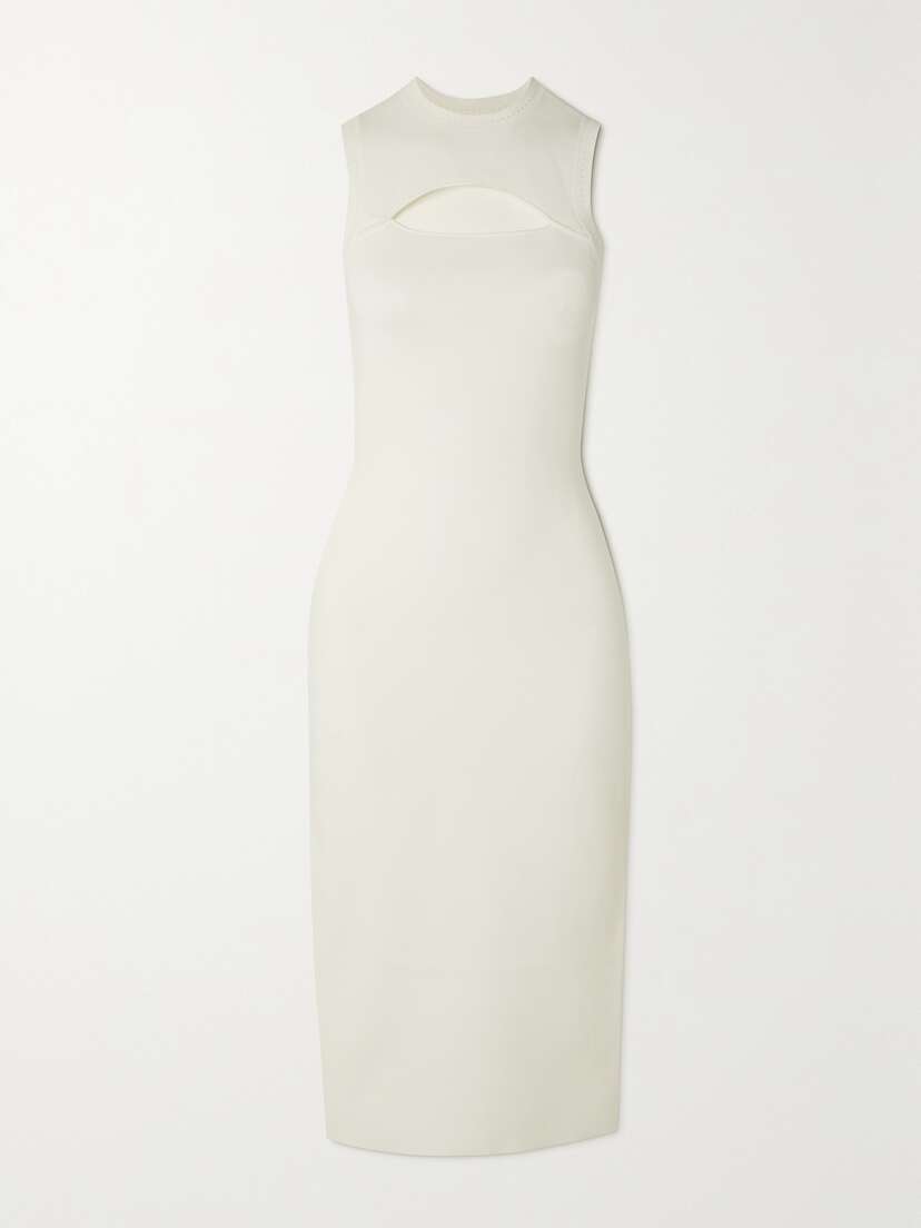 Victoria Beckham Vb Body Cutout Stretch-knit Midi Dress
