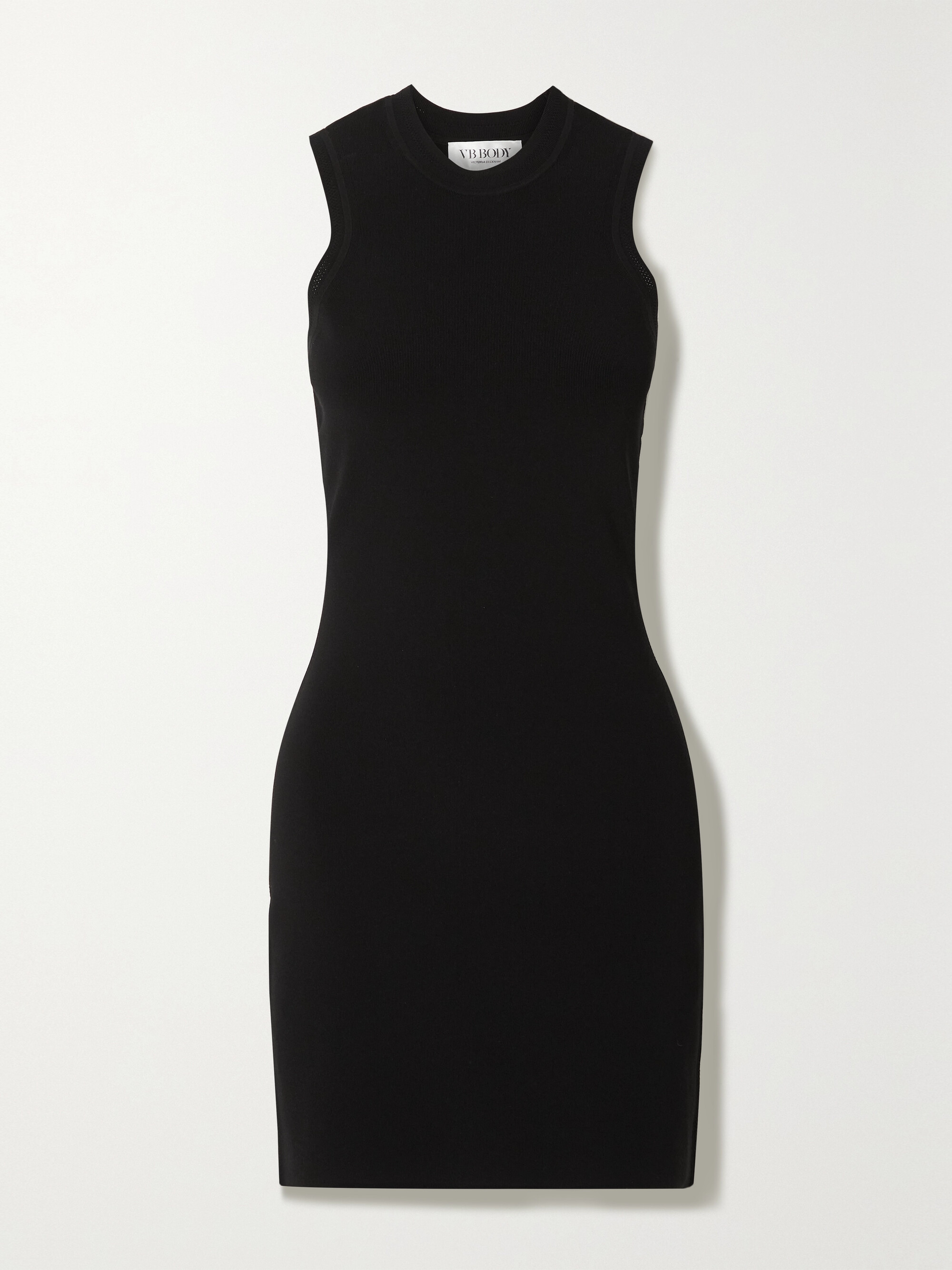 Victoria Beckham VB Body pointelle-trimmed stretch-knit mini dress