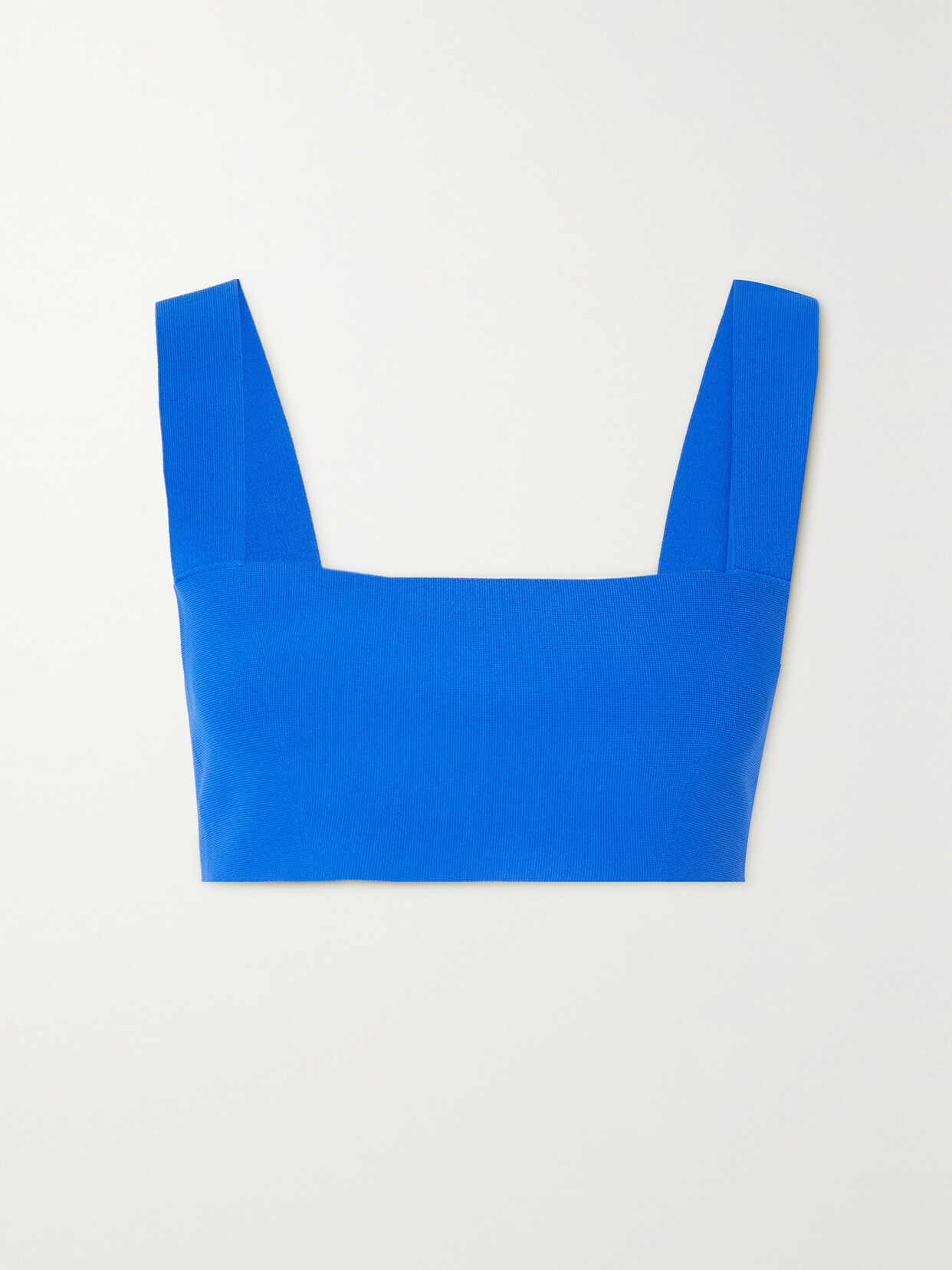 Victoria Beckham Vb Body Cropped Stretch-knit Top - Blue