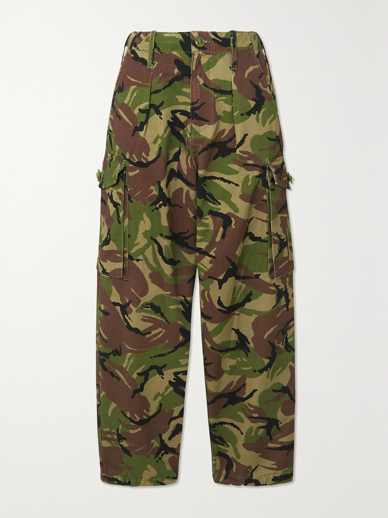 FRAME - + Julia Sarr-jamois Camouflage-print Cotton And Tencel Lyocell-blend Cargo Pants - Green