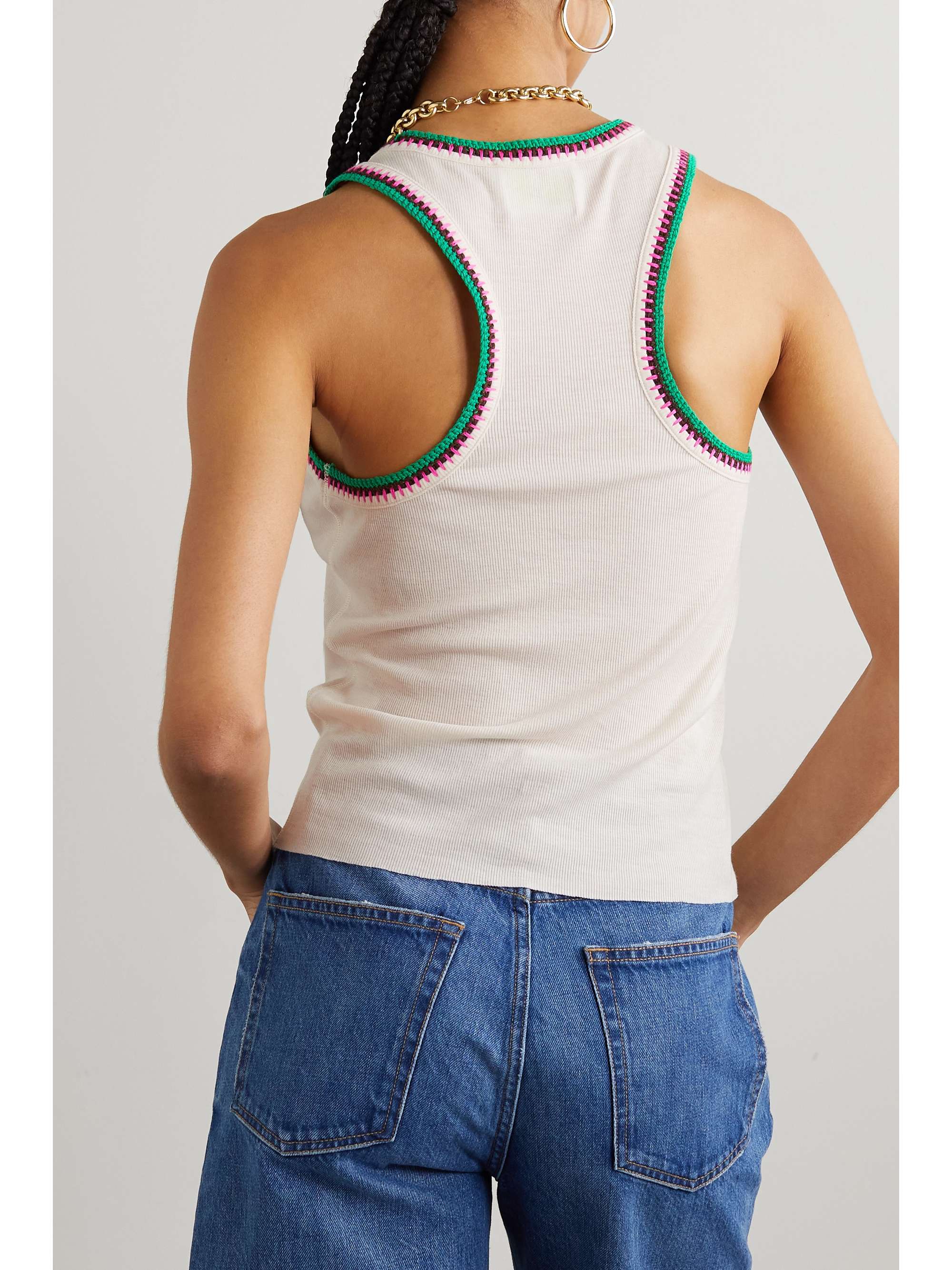 FRAME + Julia Sarr-Jamois crochet-trimmed ribbed-knit tank