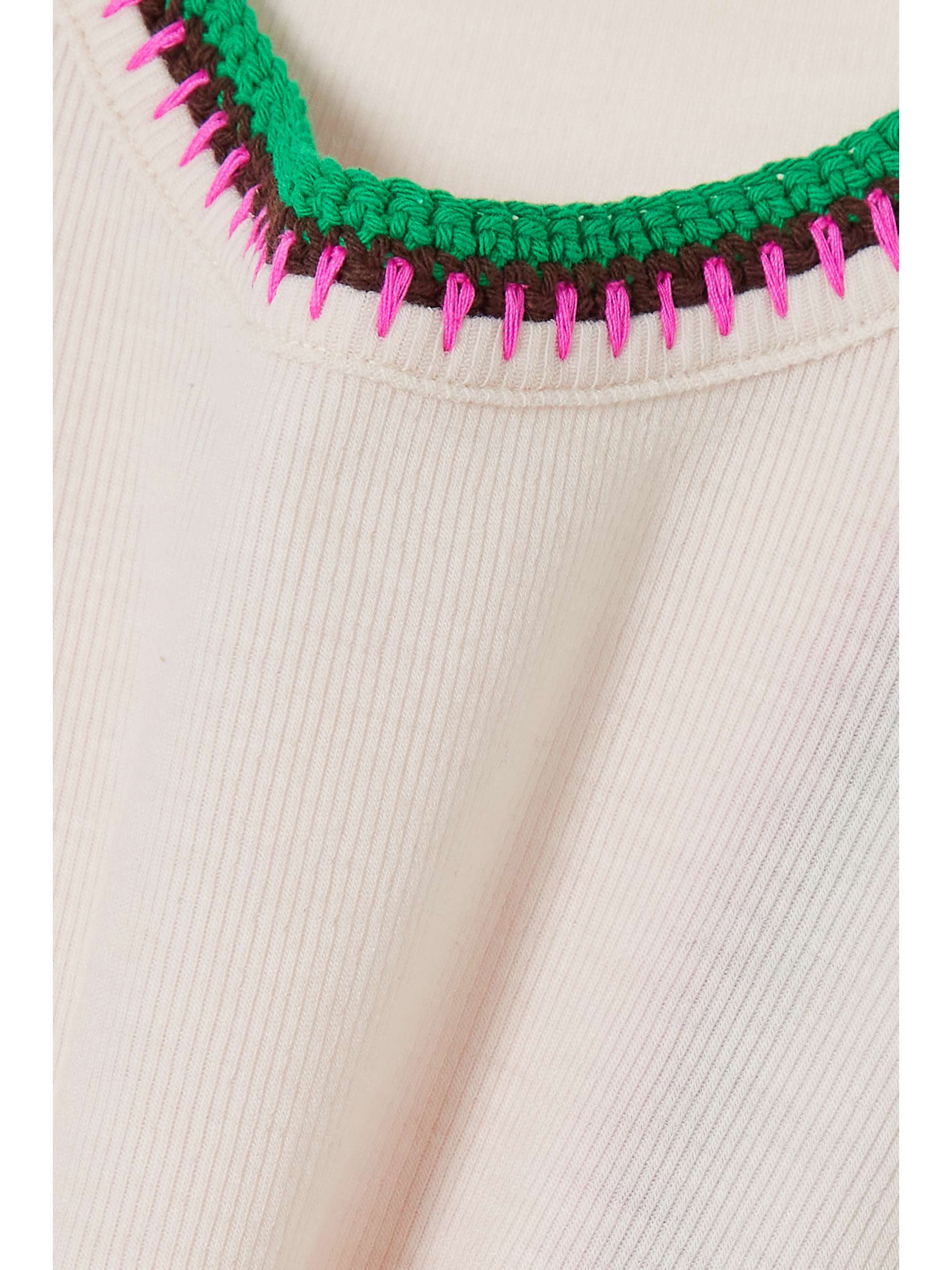 FRAME + Julia Sarr-Jamois crochet-trimmed ribbed-knit tank