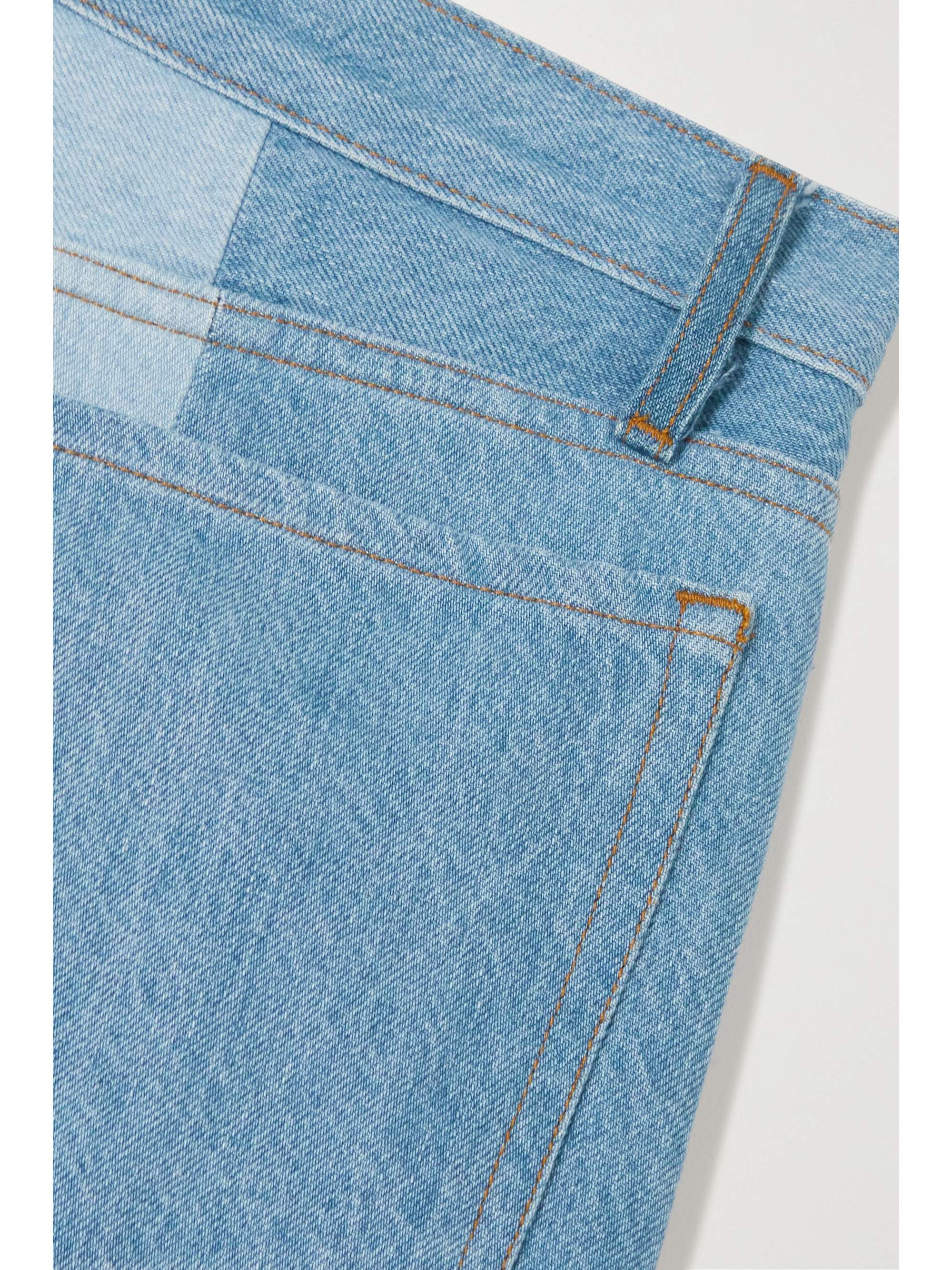 FRAME Paneled two-tone high-rise wide-leg jeans