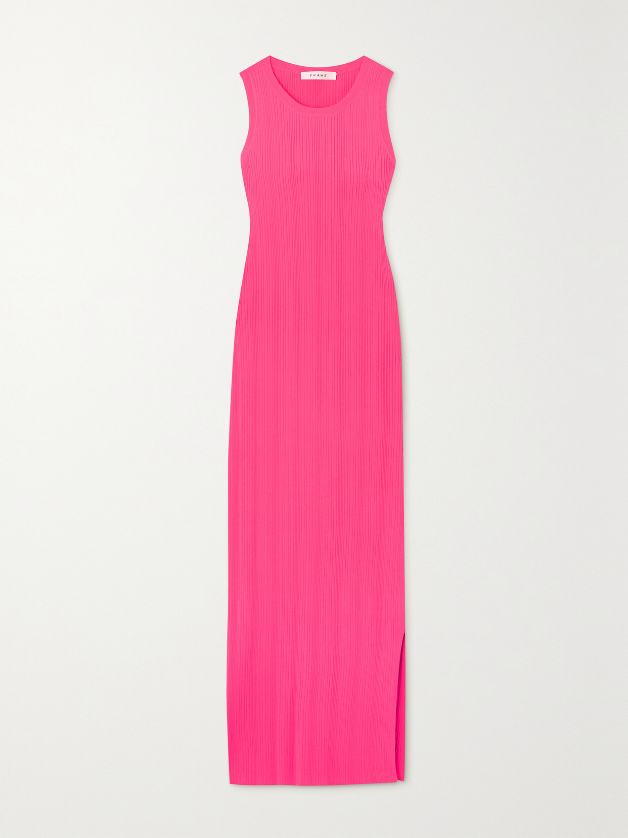 FRAME - Cutout Ribbed-knit Midi Dress - Pink