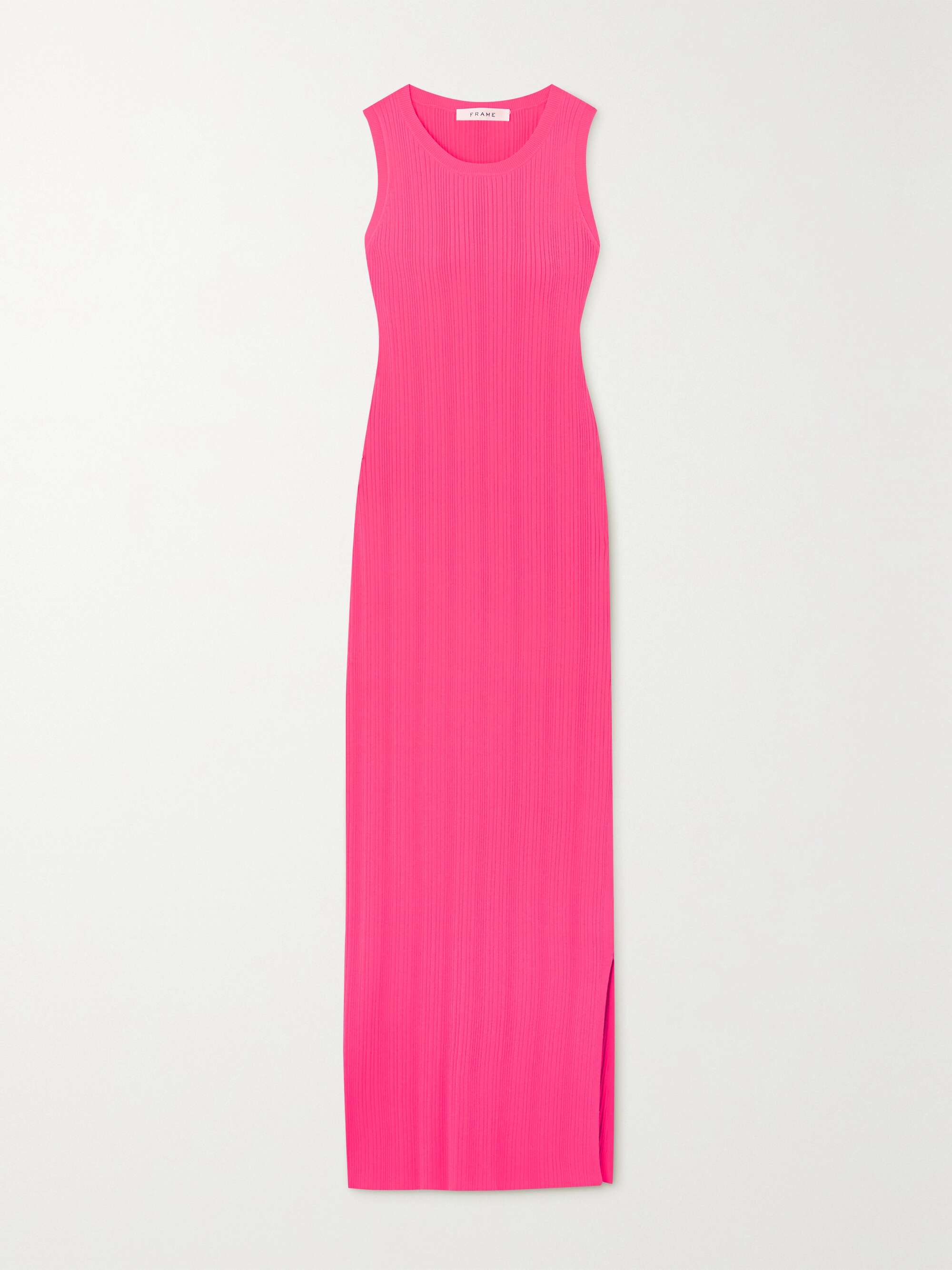 FRAME Cutout ribbedknit midi dress NETAPORTER