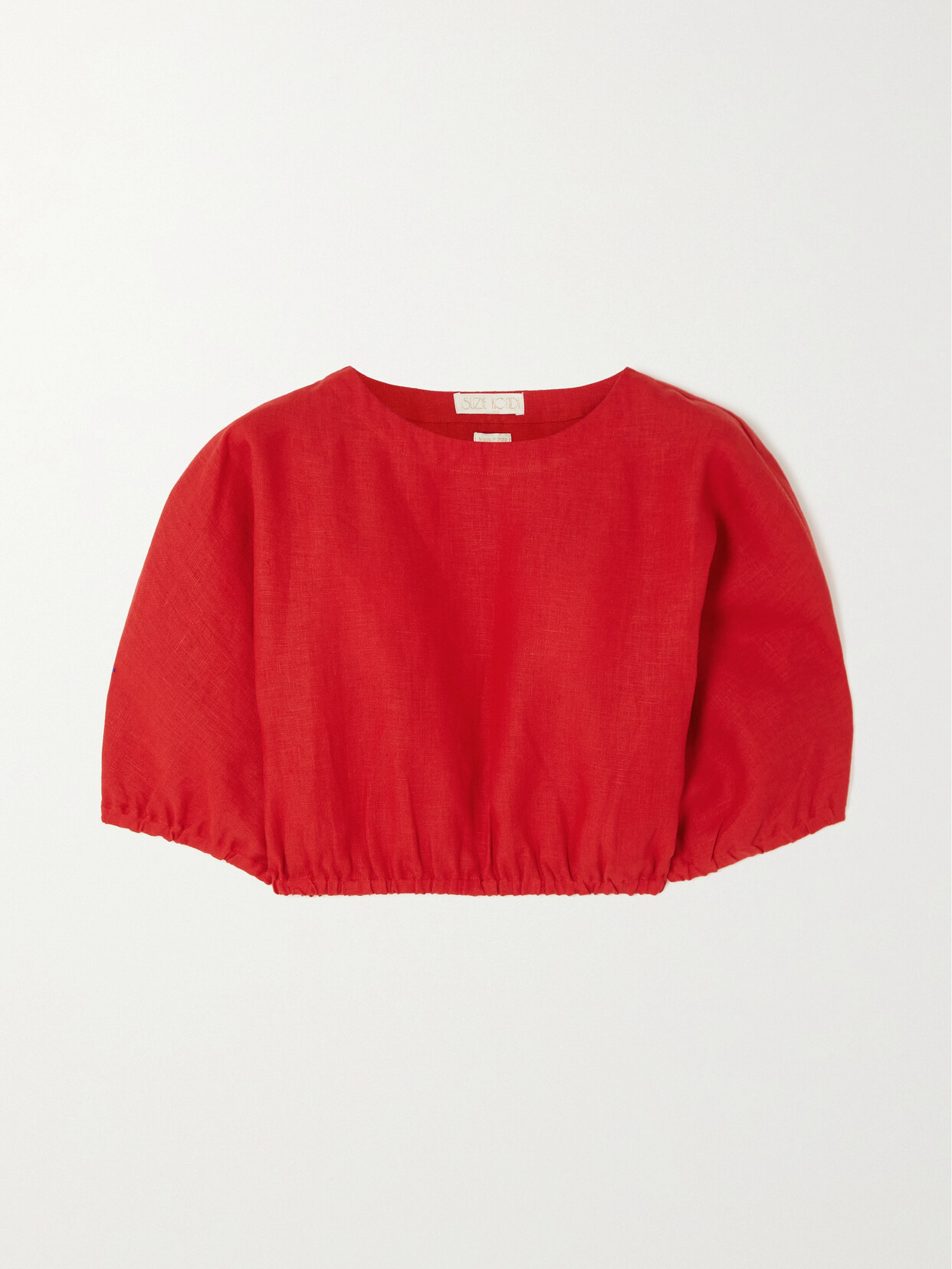 Suzie Kondi - Arki Cropped Gathered Linen Top - x small