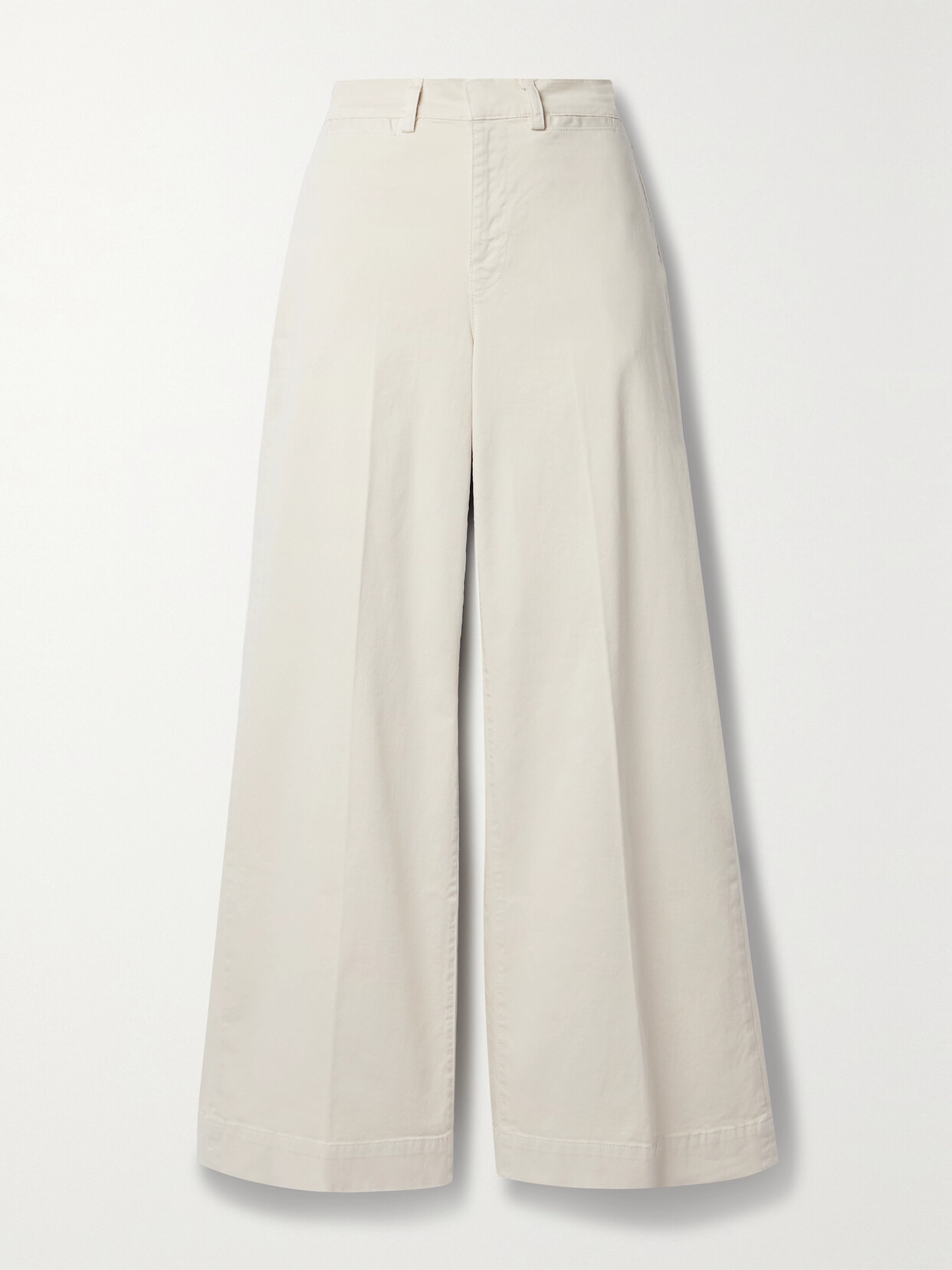 FRAME - Le Tomboy Stretch Cotton-twill Wide-leg Pants - Cream