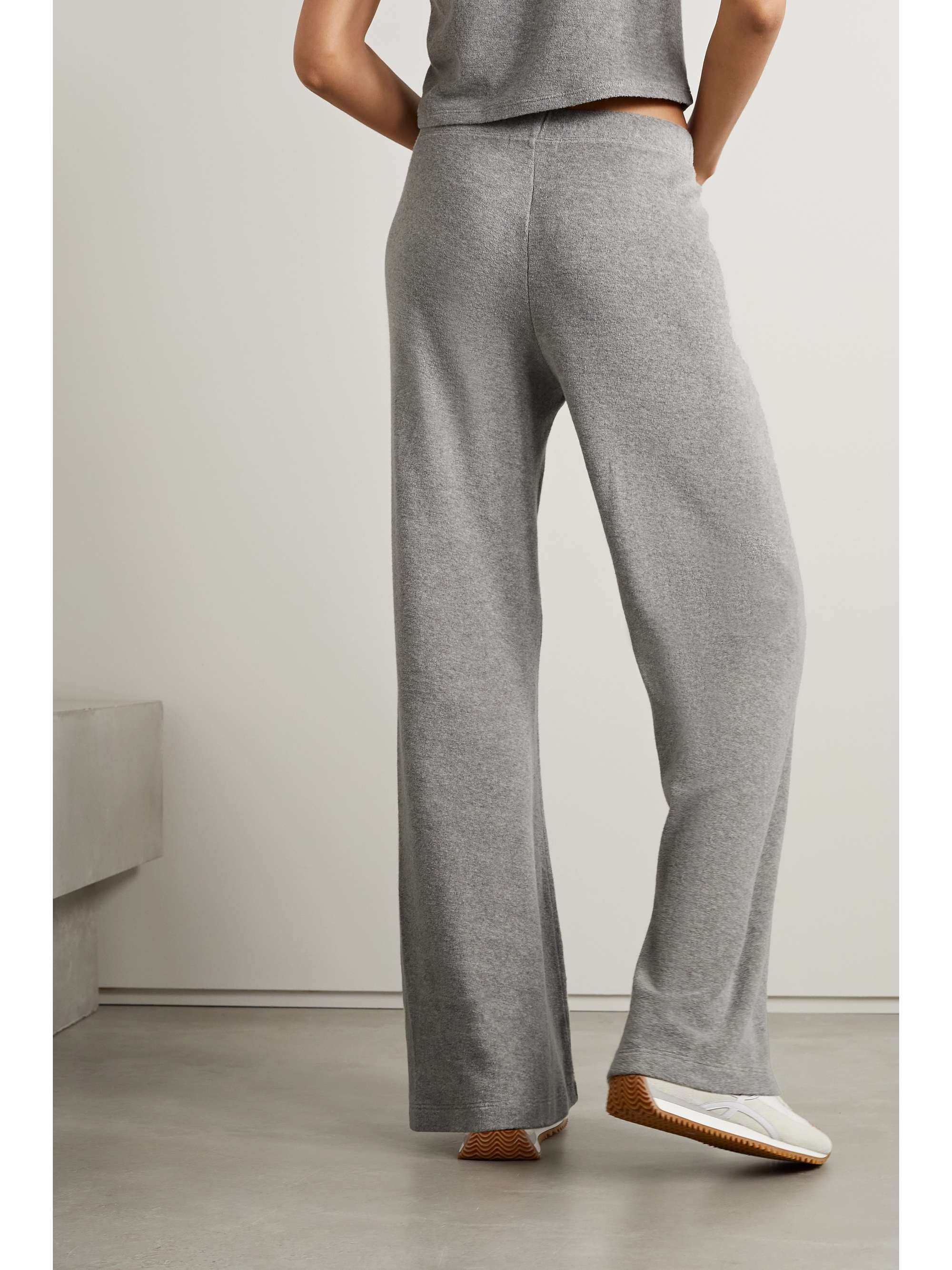 SUZIE KONDI Zephyra cotton-blend terry flared track pants