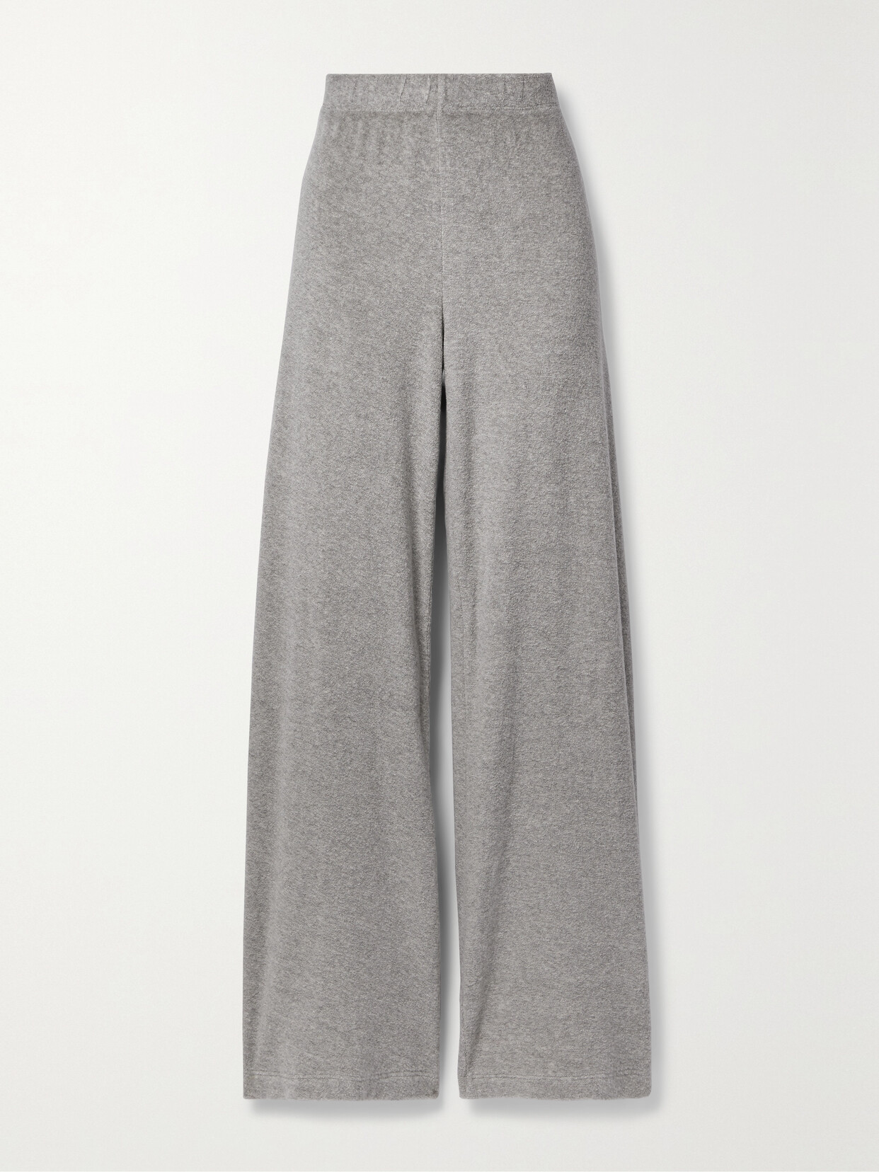 Suzie Kondi Zephyra Cotton-blend Terry Flared Track Trousers In Grey