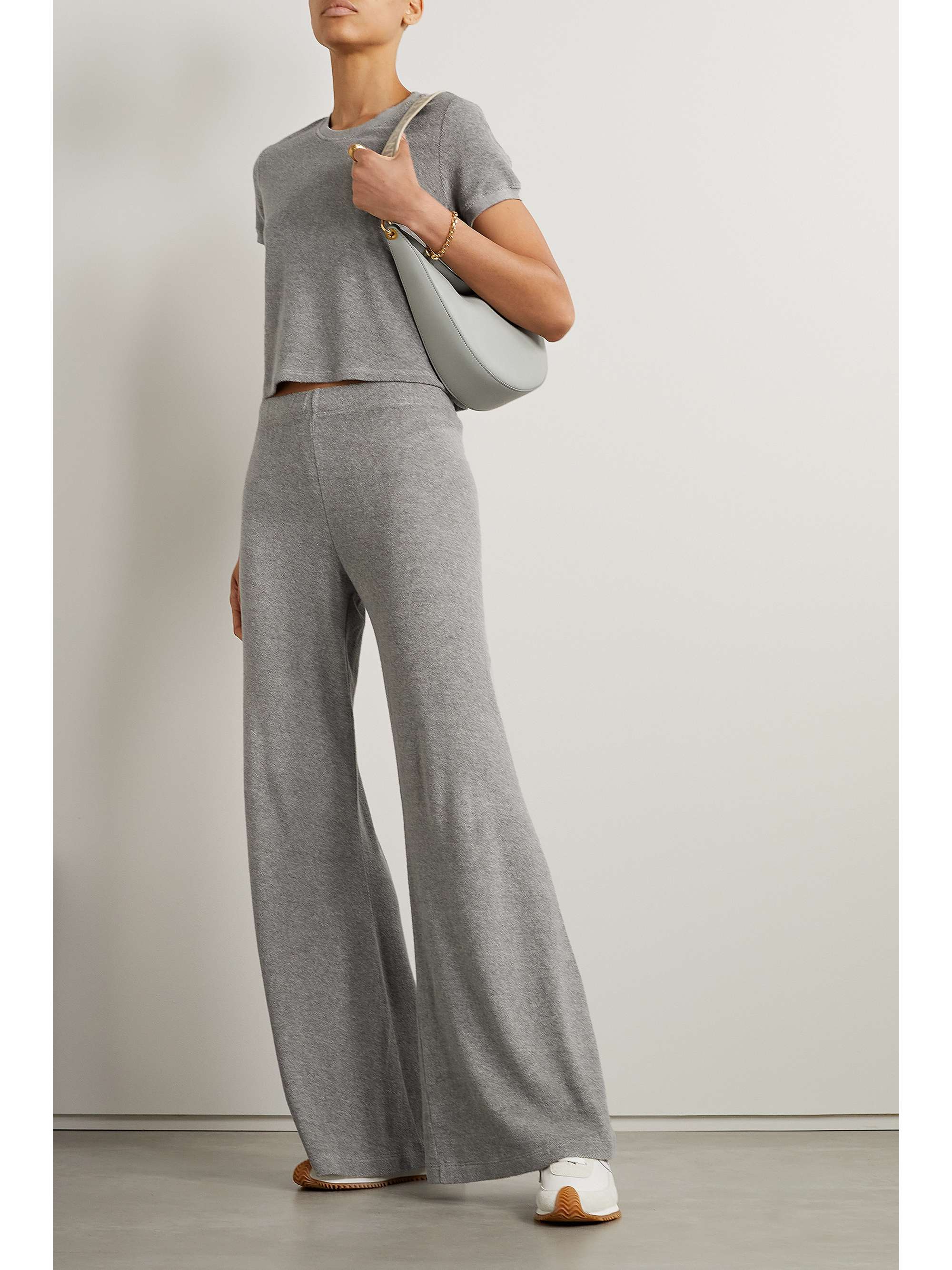 Zephyra cashmere flared track pants