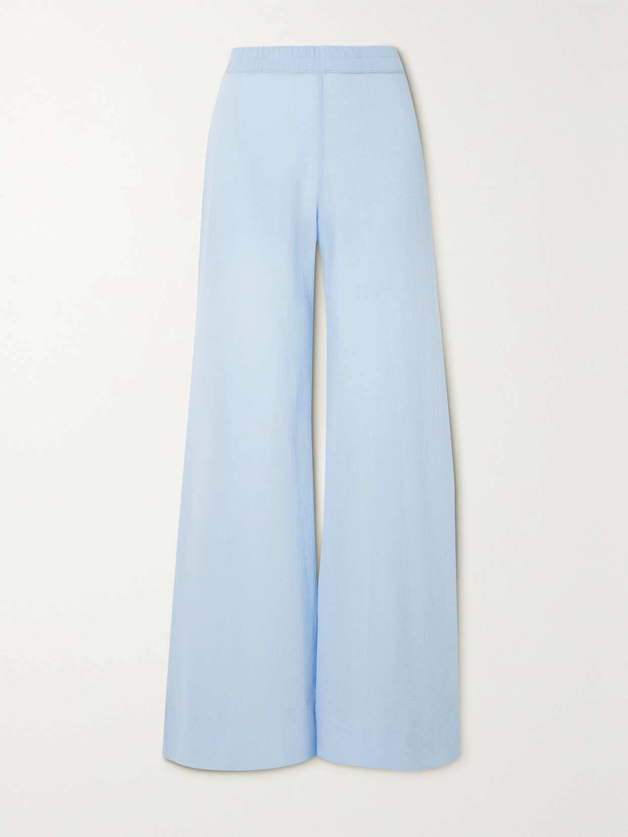 Suzie Kondi Elira Crinkled Cotton-gauze Wide-leg Pants - Blue