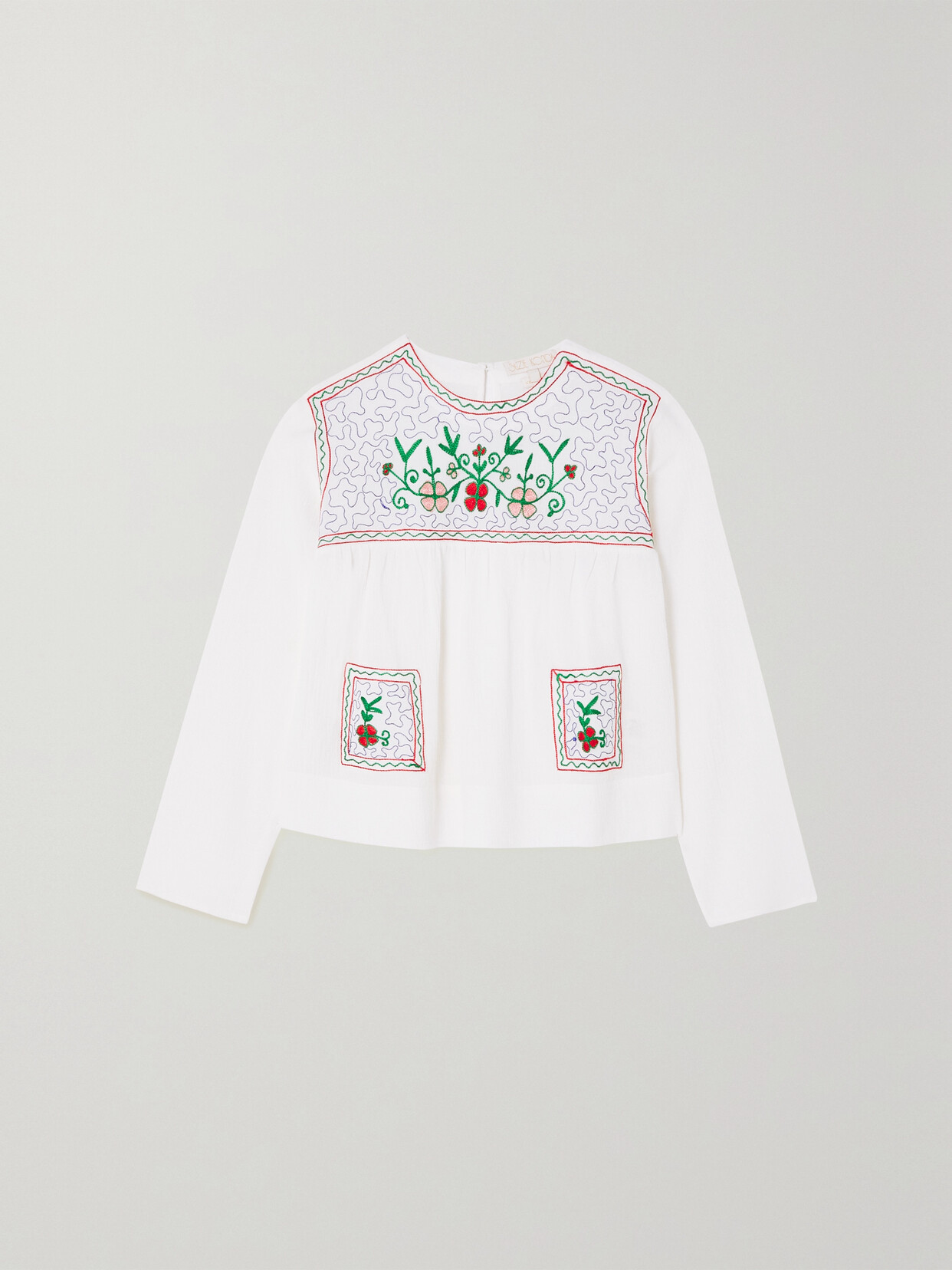 Suzie Kondi - Kea Embroidered Crinkled Cotton-gauze Blouse - White