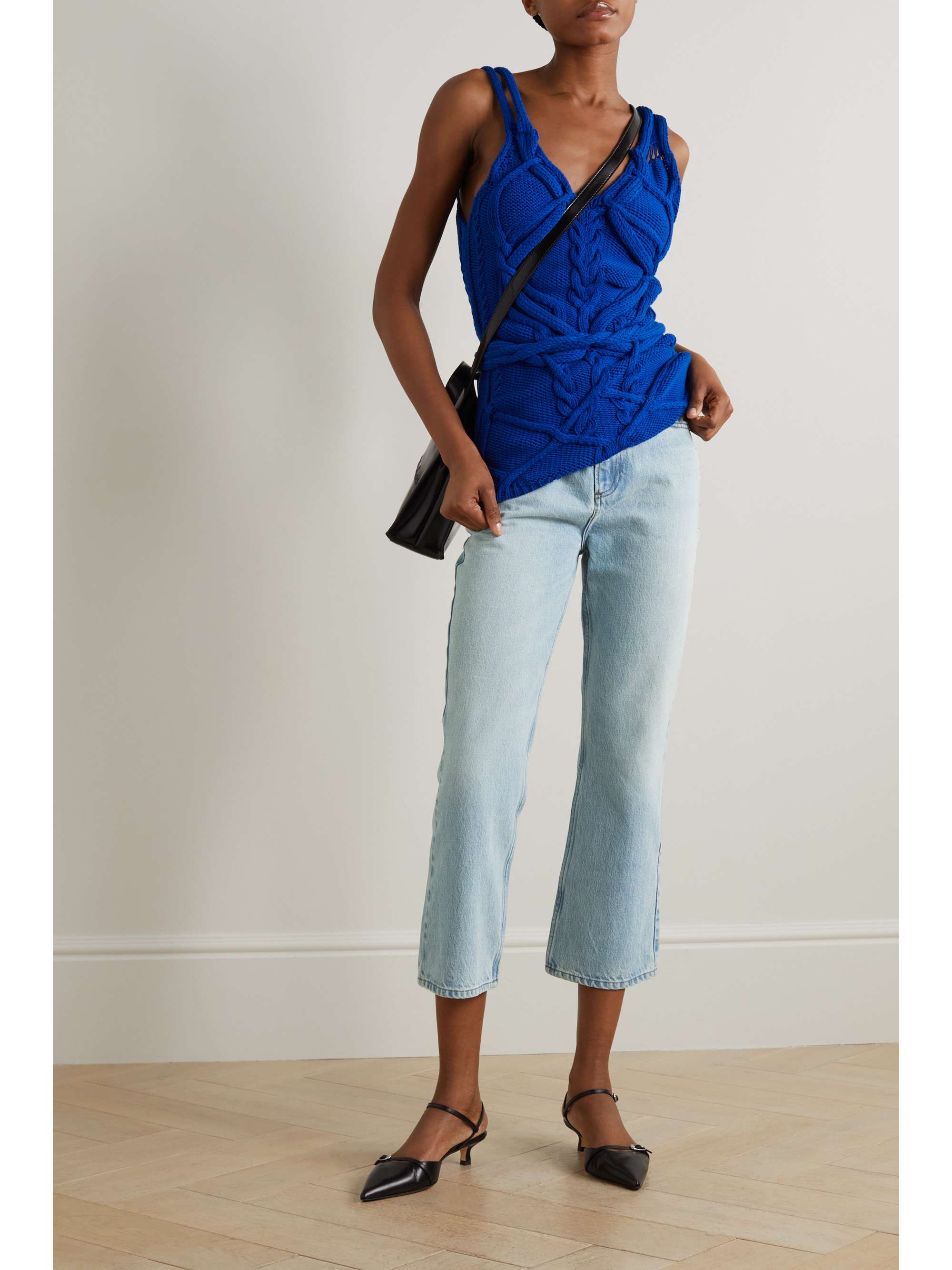 FRAME Le High 'N' Tight cropped distressed high-rise bootcut jeans