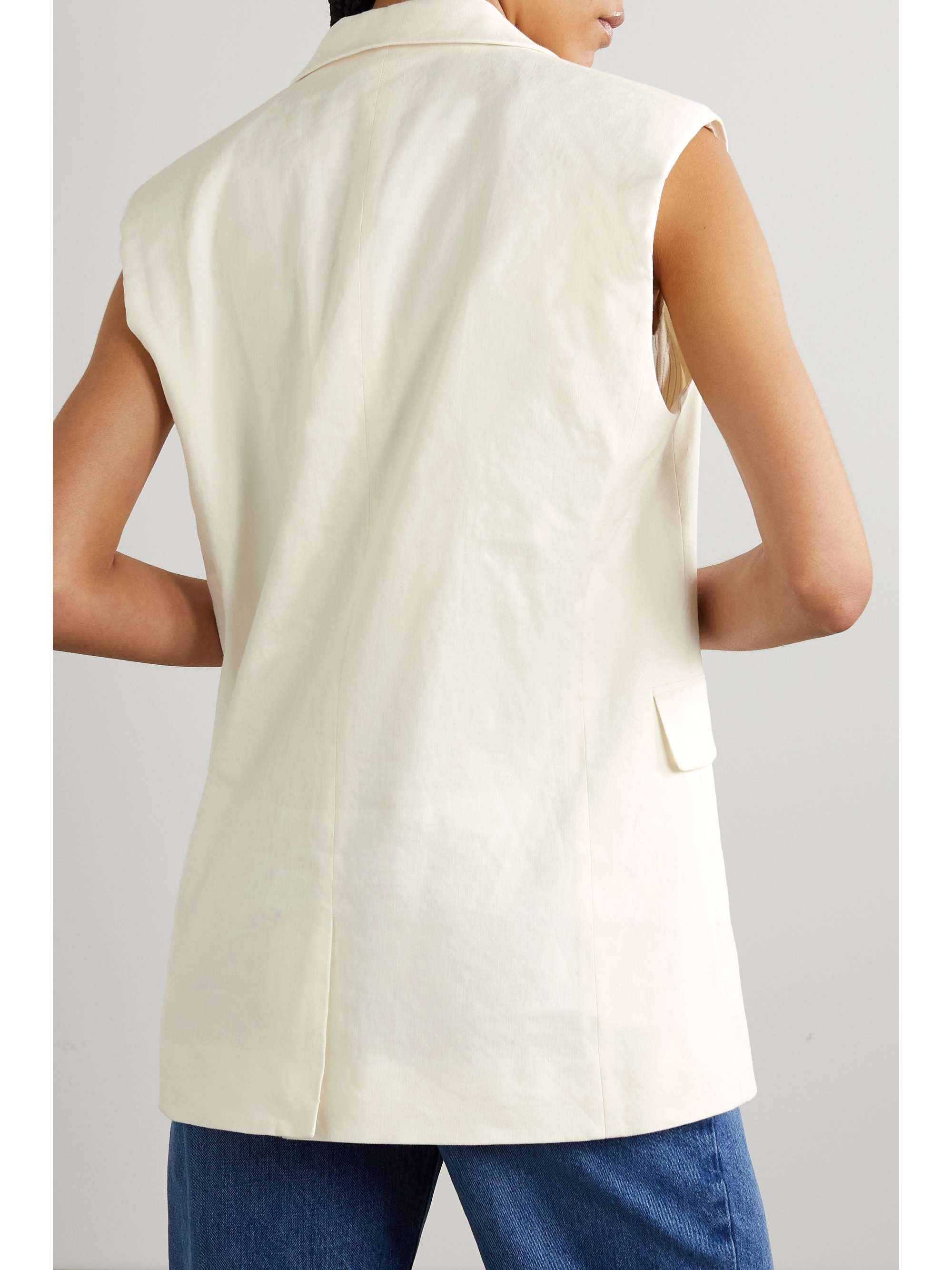 FRAME Oversized linen-blend vest