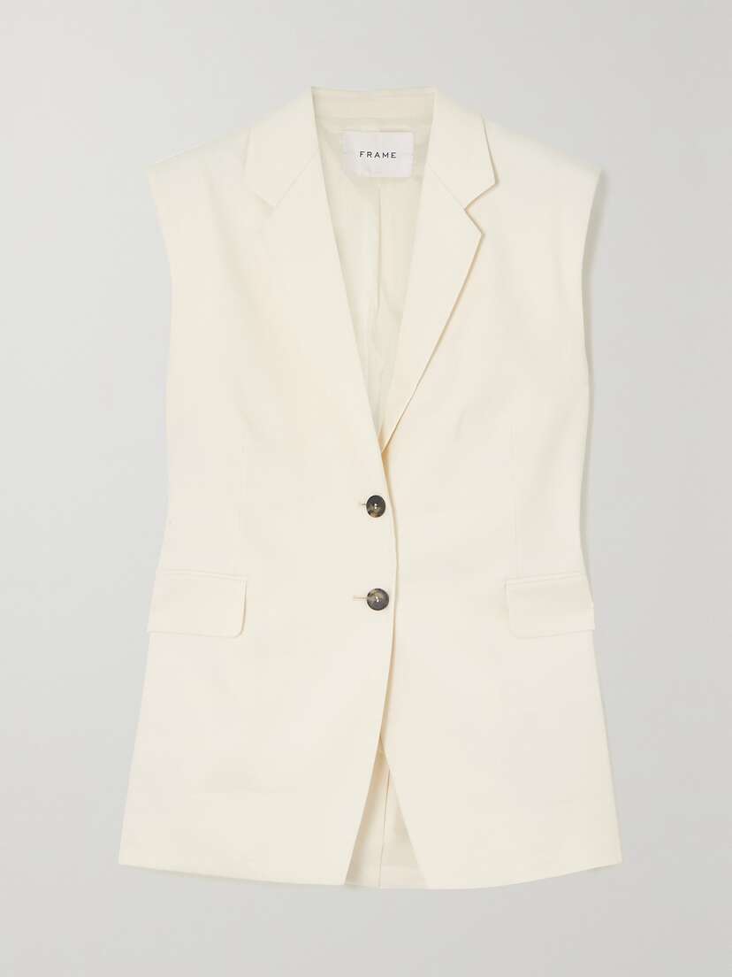 Frame + Net Sustain Oversized Organic Linen-blend Vest