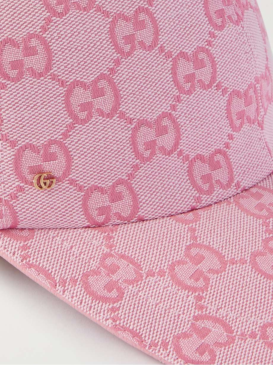 Gucci Logo Canvas Cowhide Jacquard Hat 211631