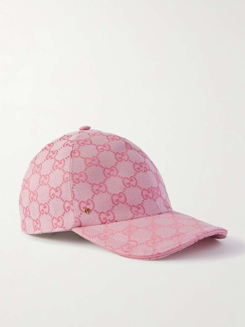 Gucci Leather-trimmed Cotton-blend Canvas-jacquard Baseball Cap