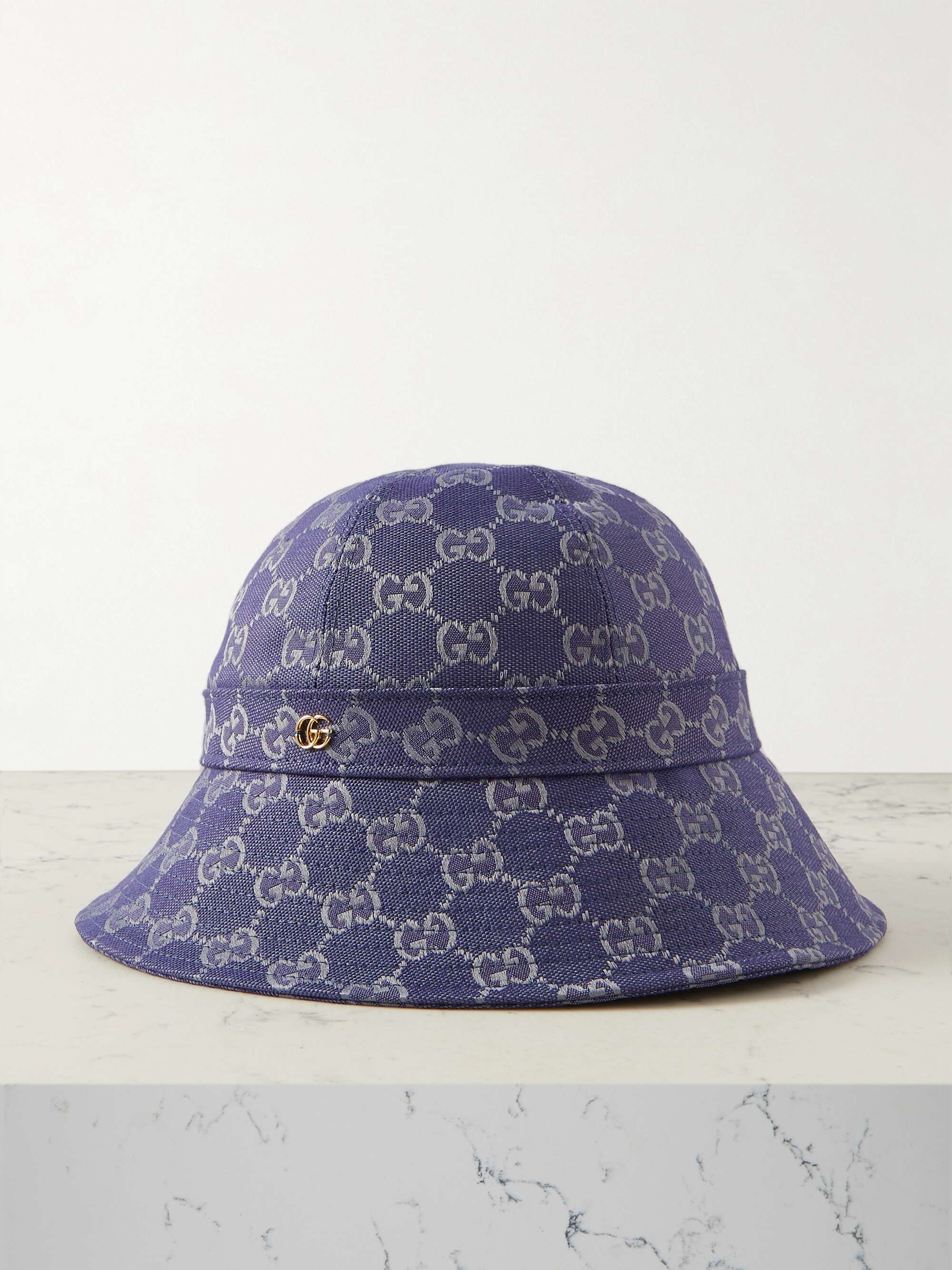 Monogram Jacquard Denim Bucket Hat In Blue