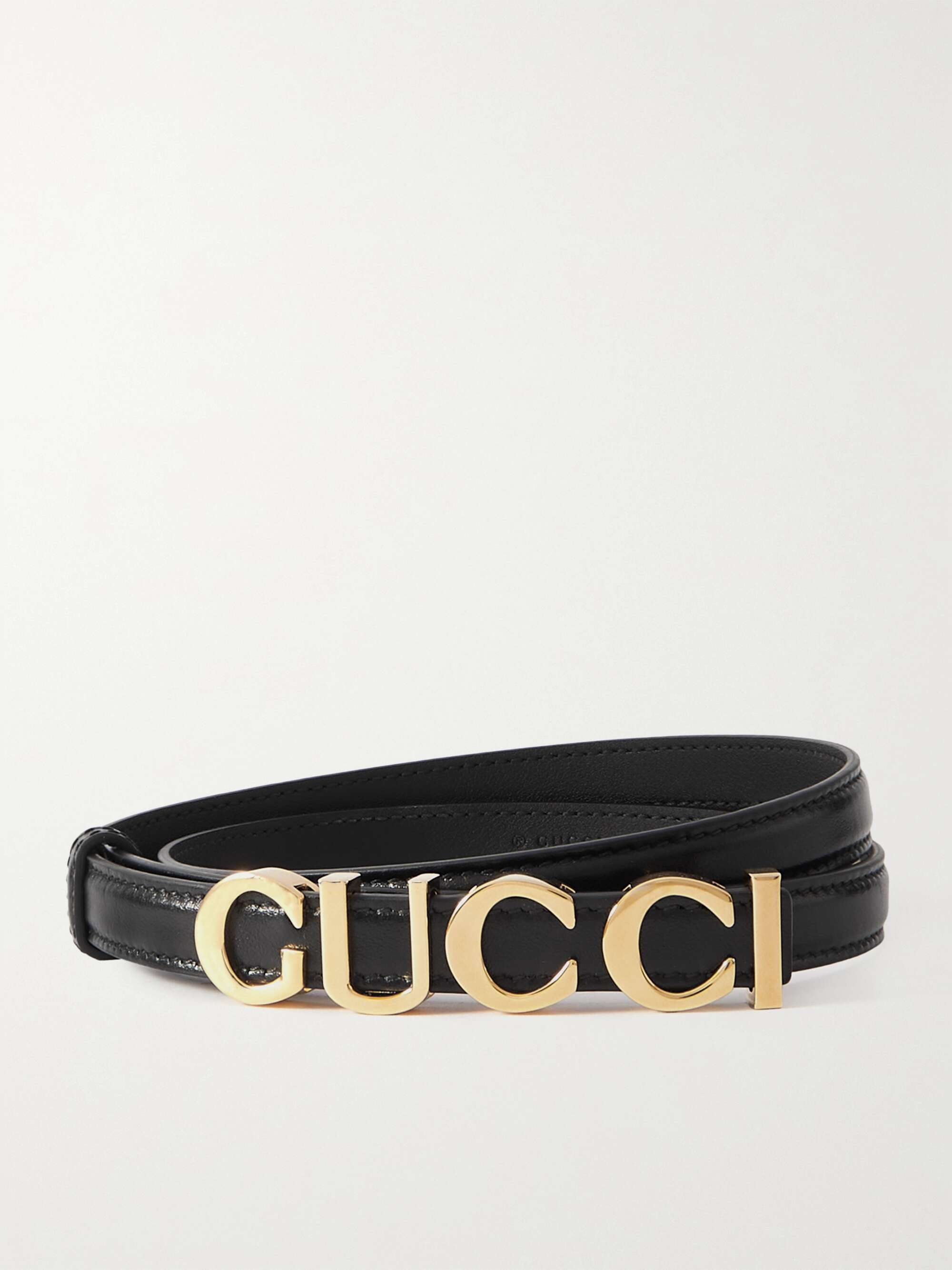 Embellished leather belt black 65