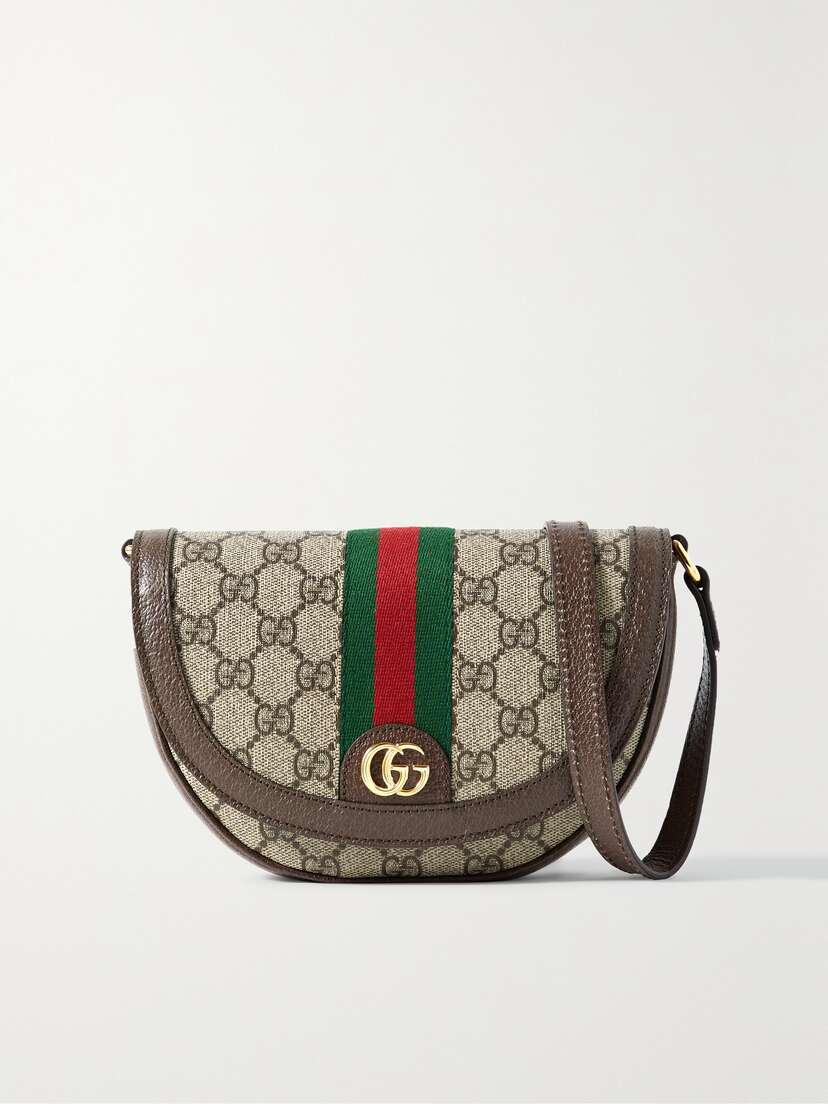 Gucci Ophidia Leather-trimmed Printed Coated-canvas Shoulder Bag