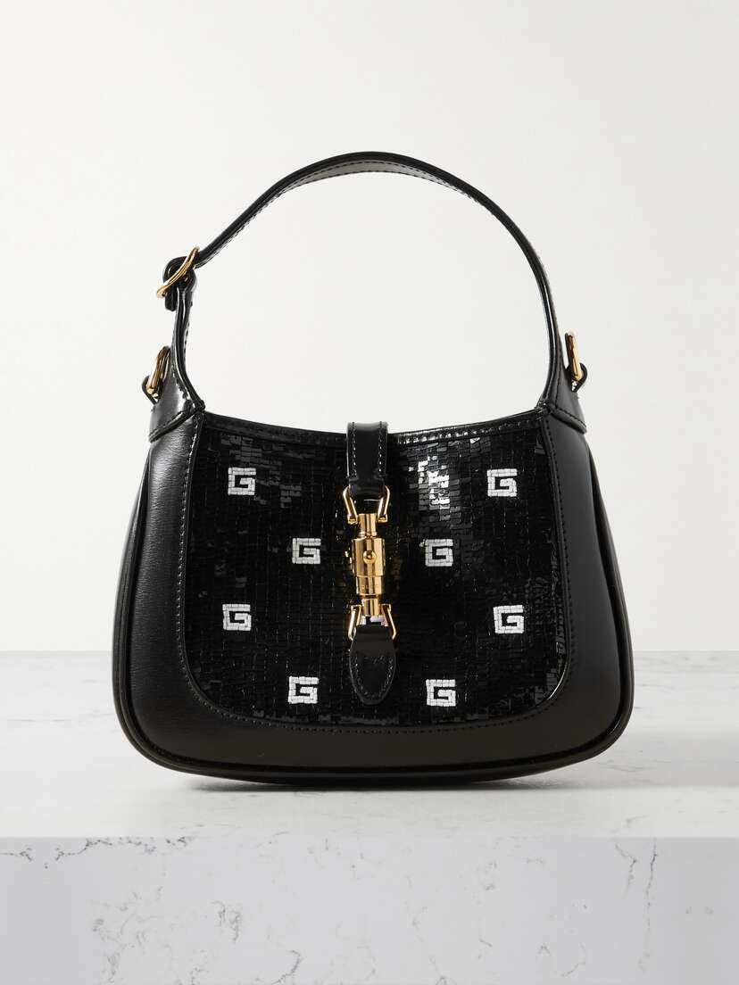 Gucci Jackie 1961 Mini Bead And Sequin-embellished Leather Shoulder Bag