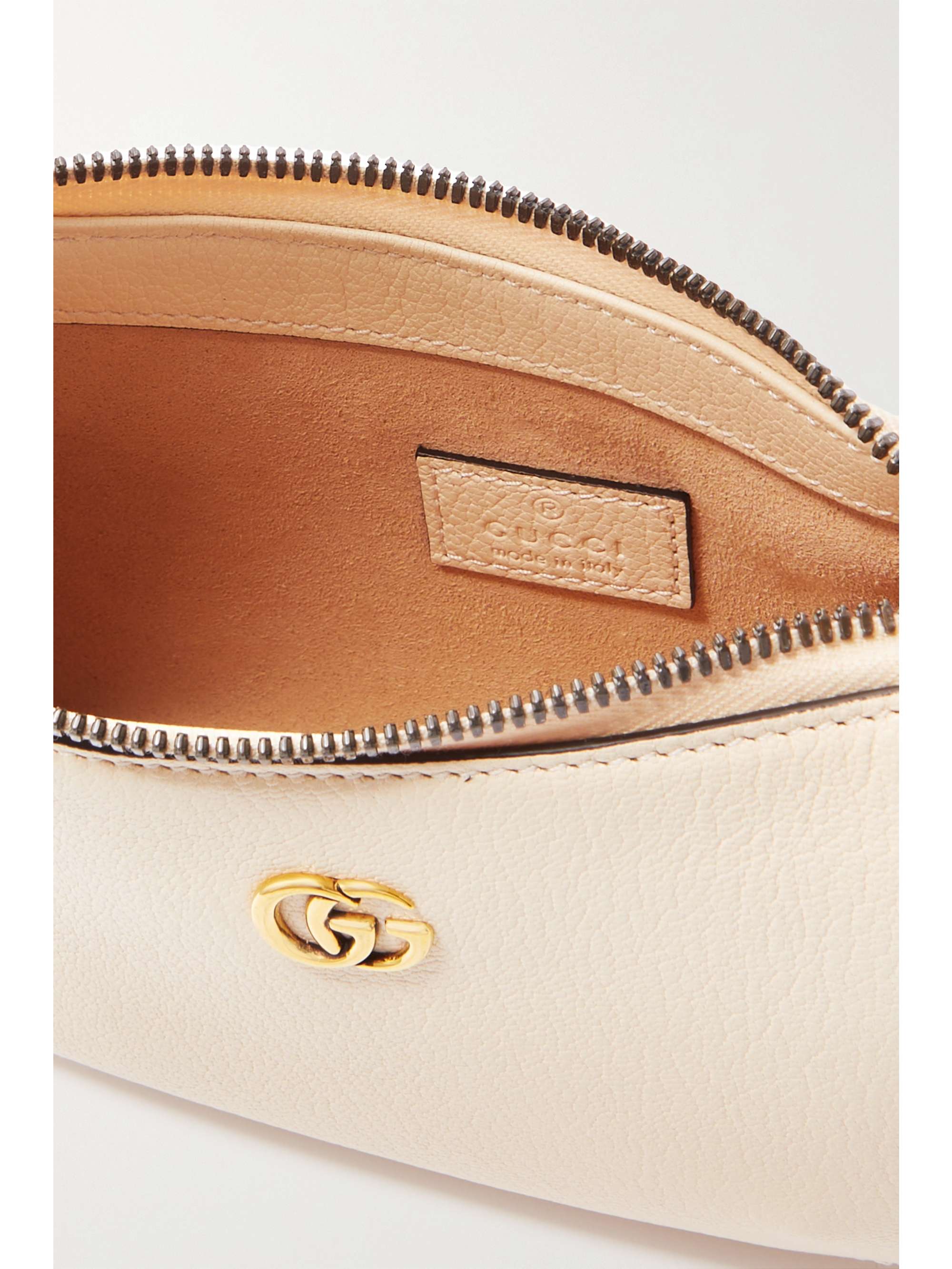 GUCCI Aphrodite chain-embellished textured-leather shoulder bag