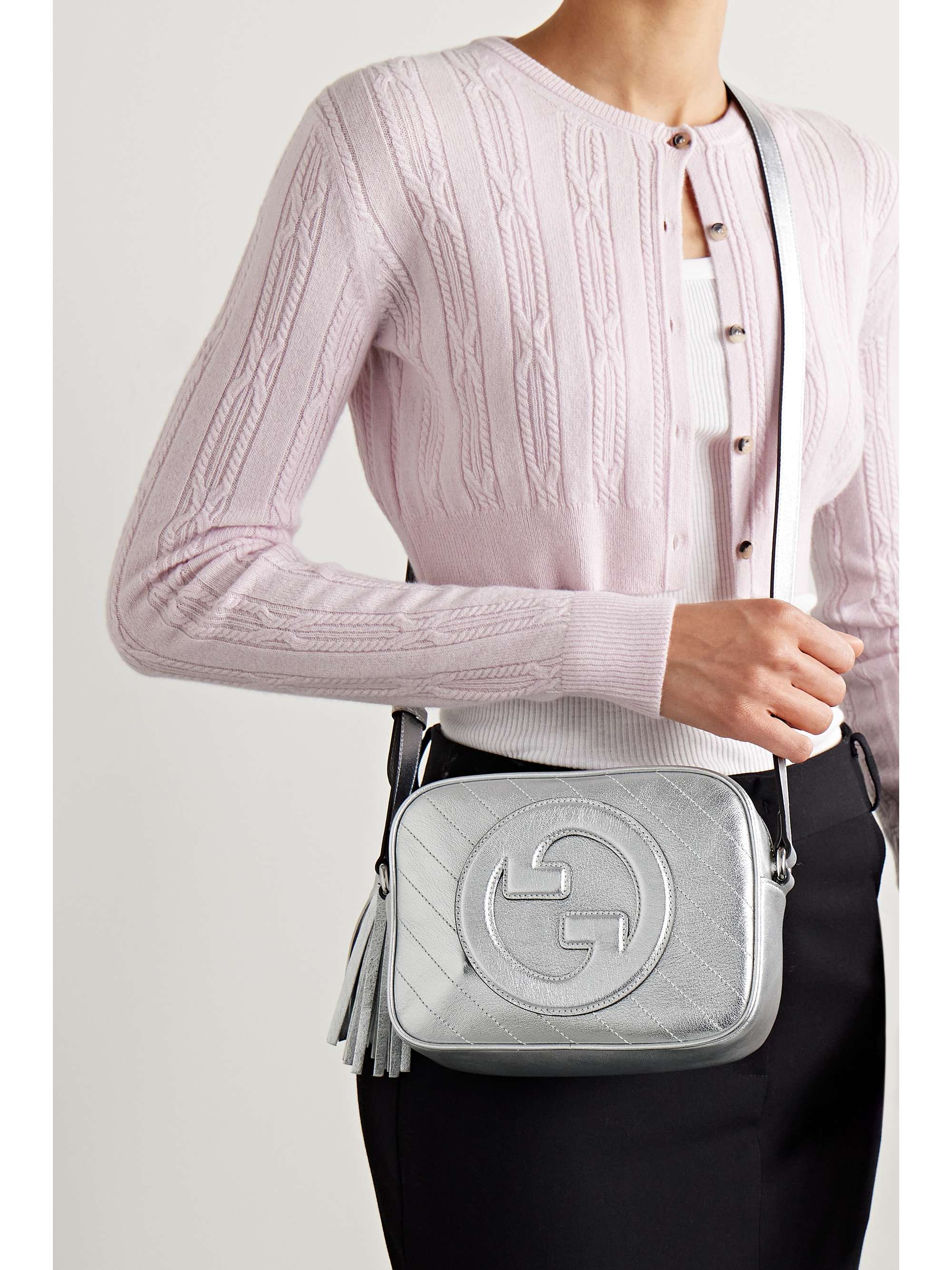 GUCCI Blondie metallic leather shoulder bag NETAPORTER