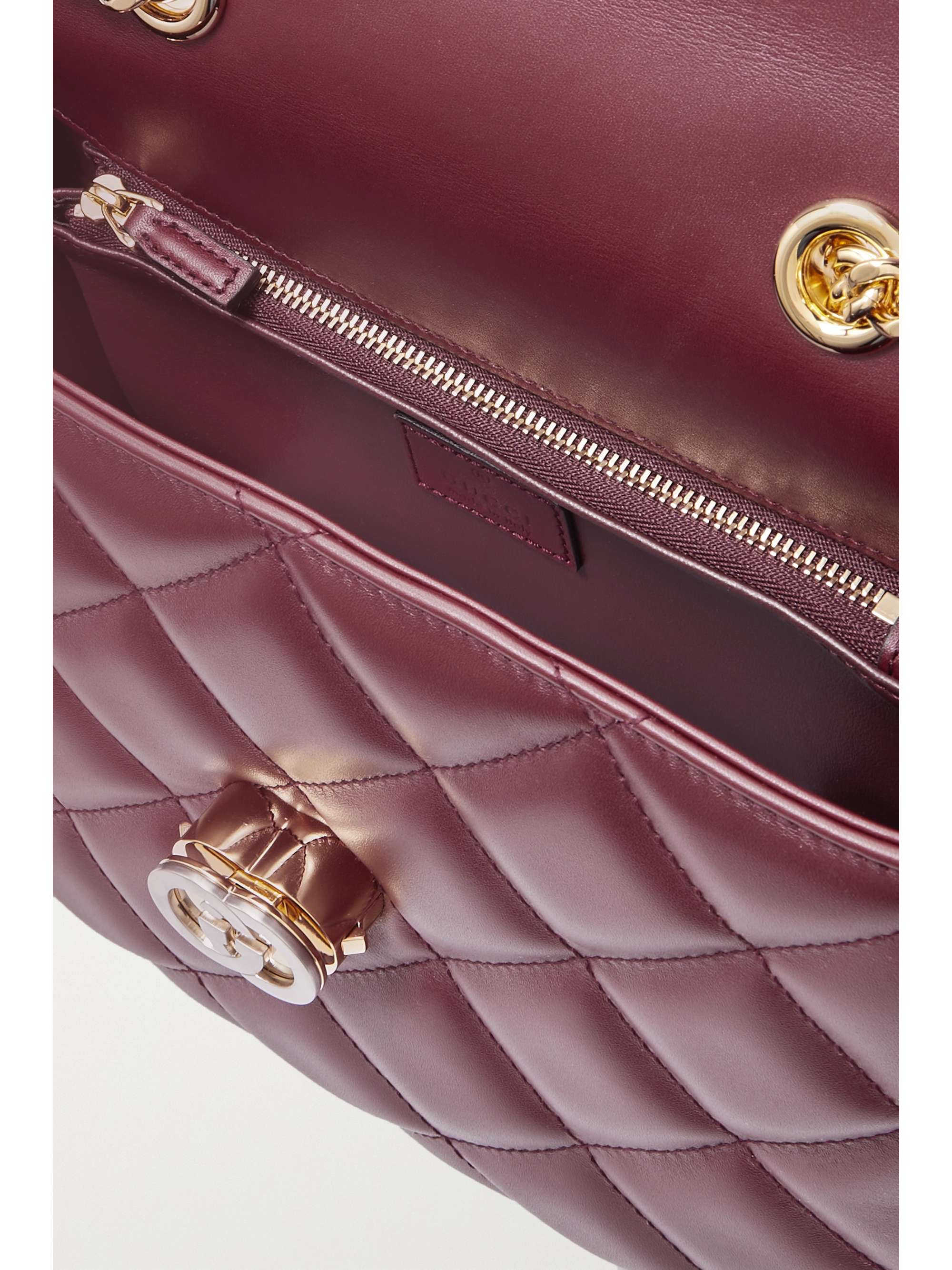 GUCCI Deco small embellished quilted leather shoulder bag NETAPORTER