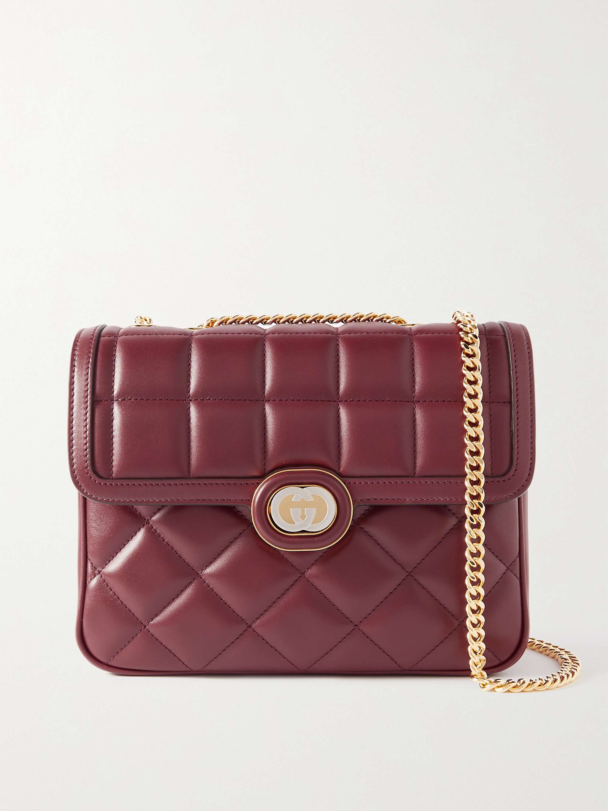 GUCCI Deco small embellished quilted leather shoulder bag NETAPORTER
