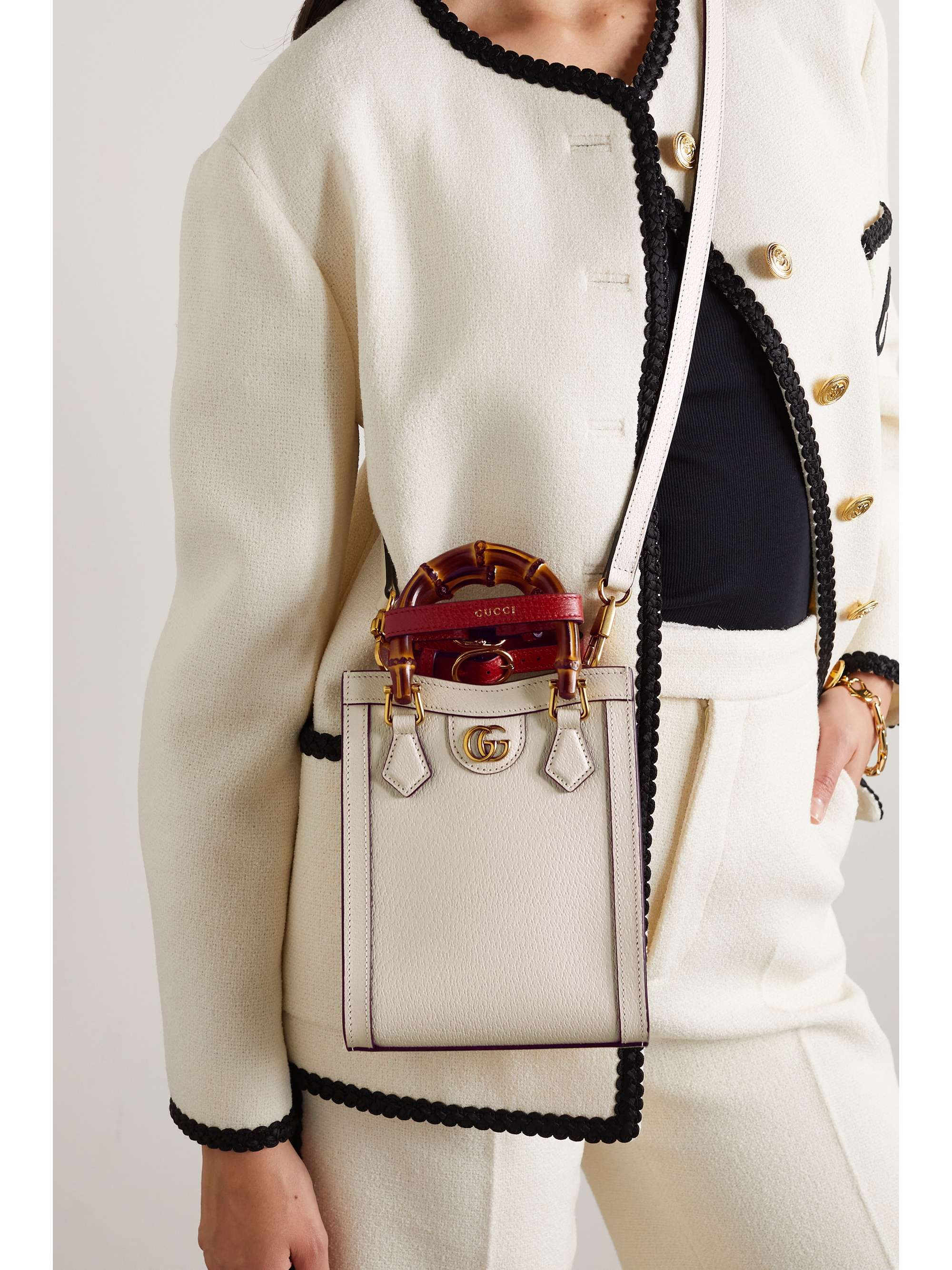 GUCCI Diana mini texturedleather tote bag NETAPORTER