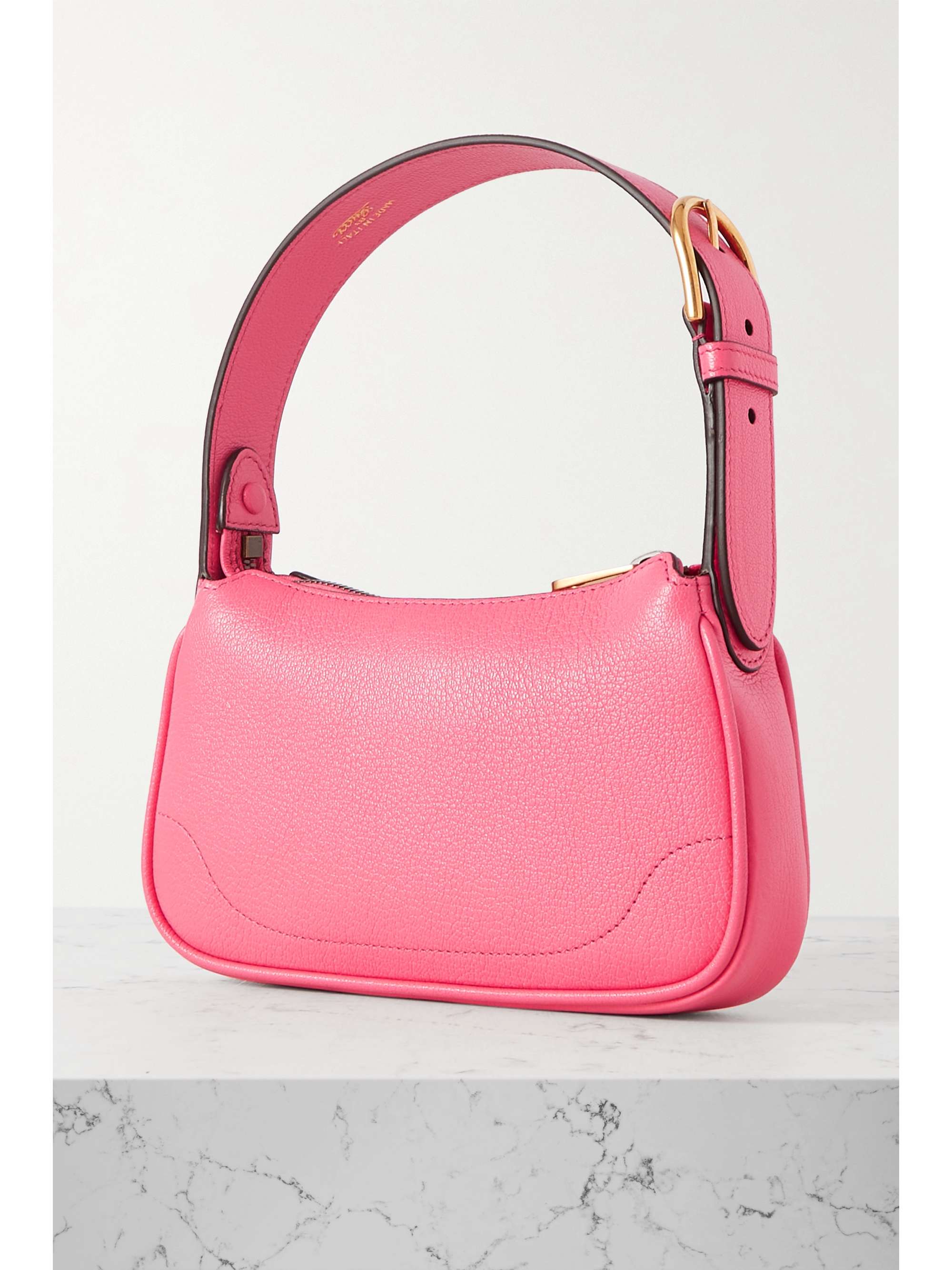 GUCCI Aphrodite embellished textured-leather shoulder bag