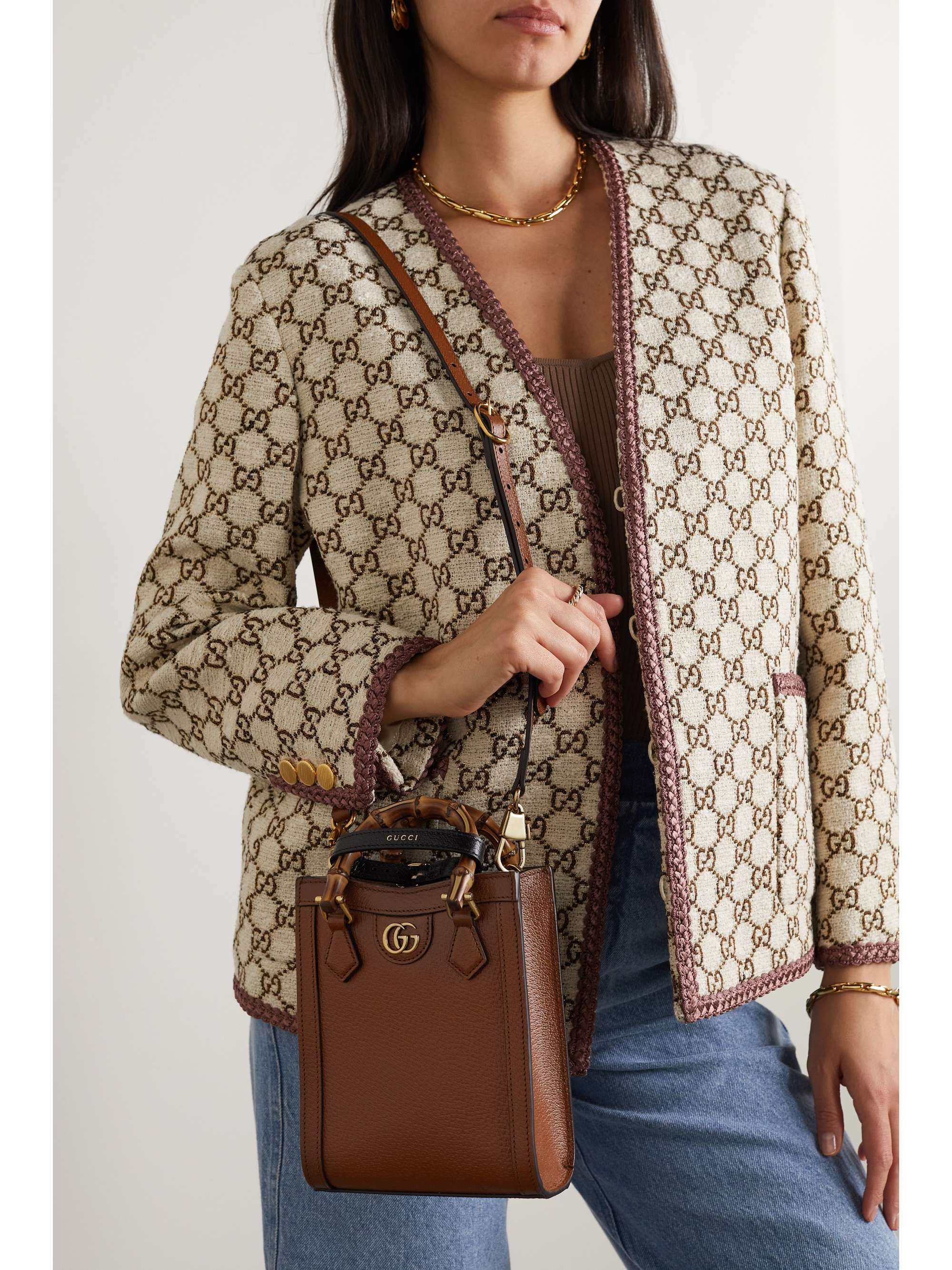 GUCCI Diana mini texturedleather tote bag NETAPORTER