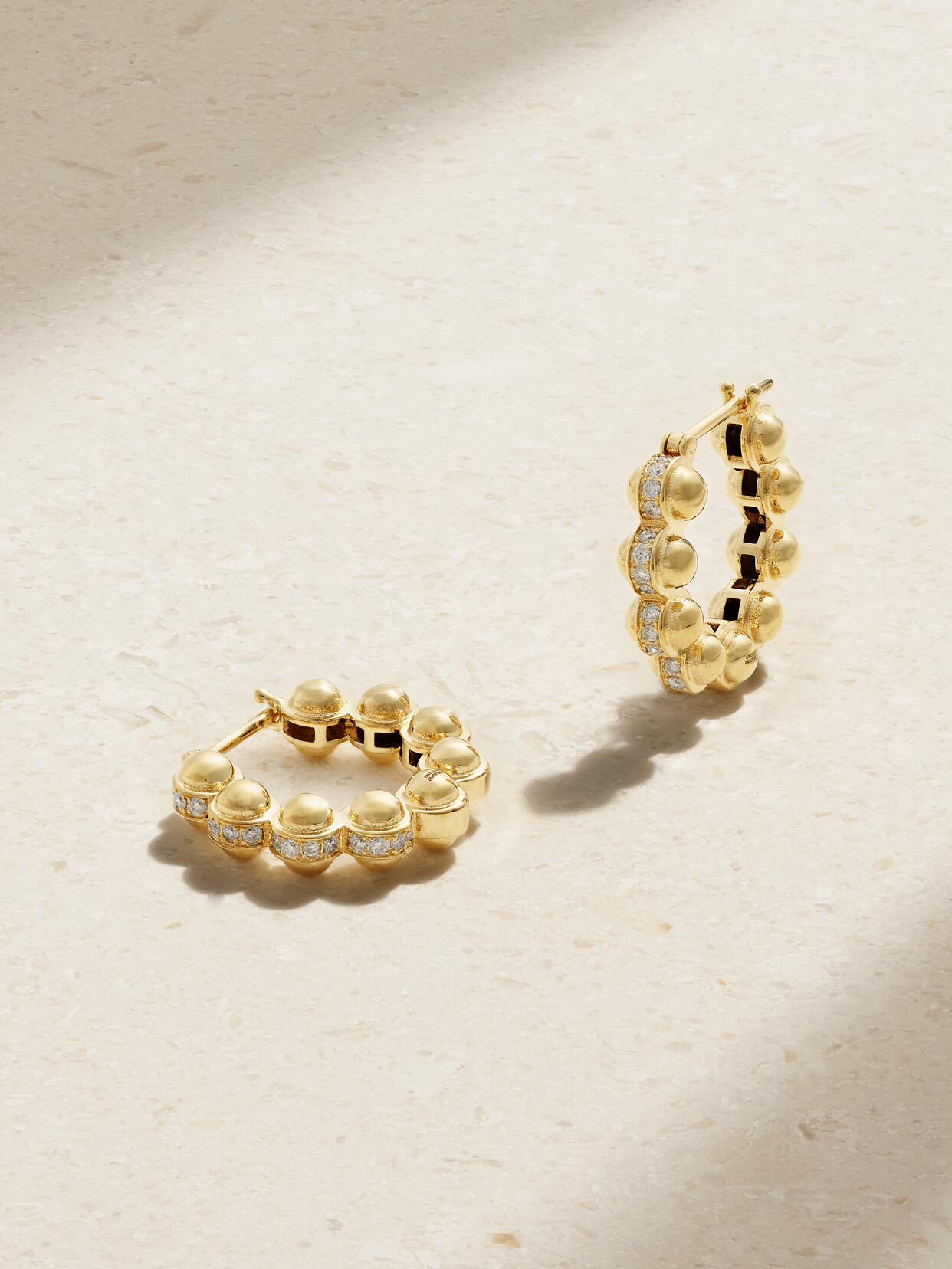 L'atelier Nawbar The Atom 18-karat Gold Diamond Hoop Earrings