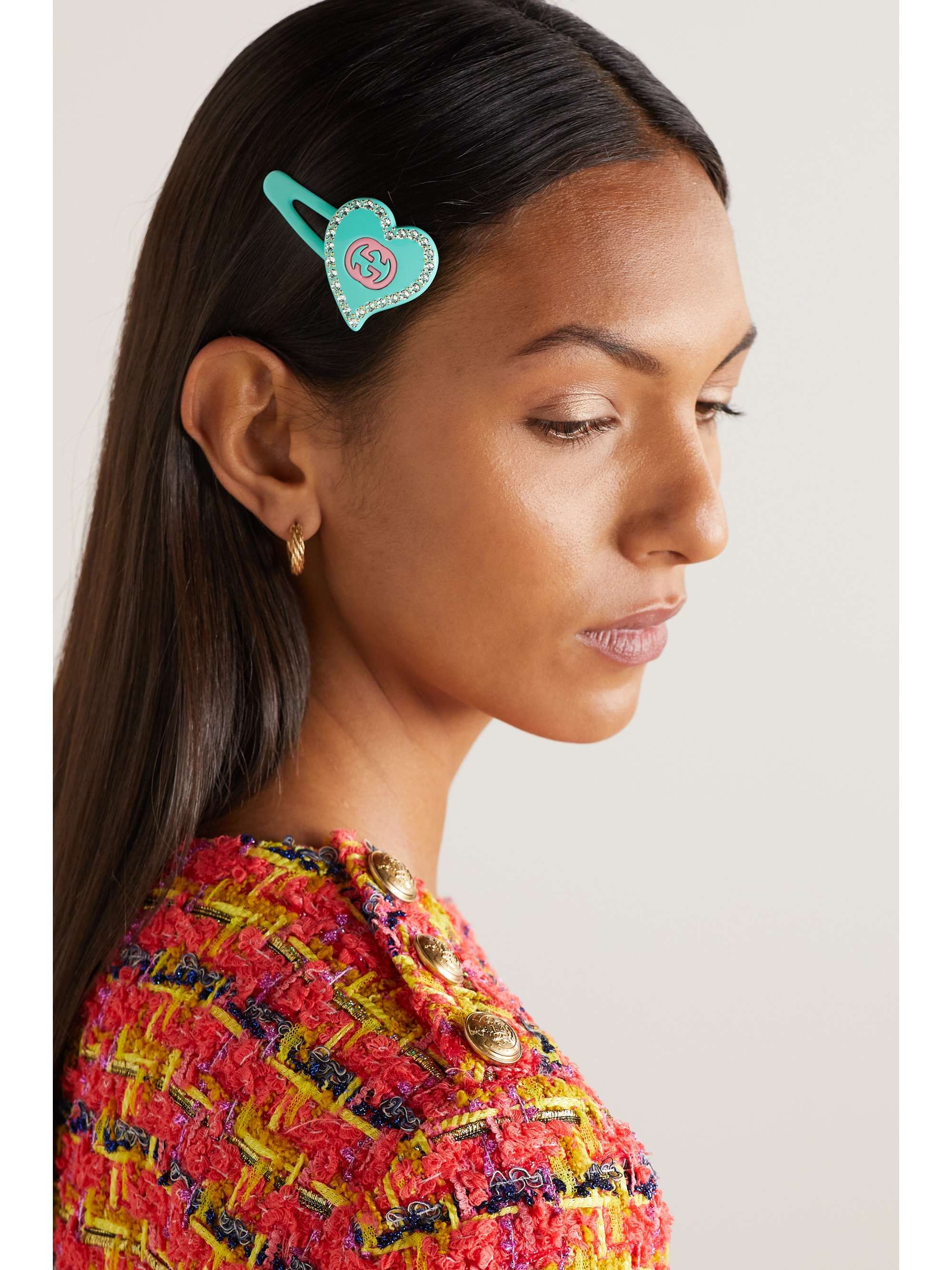 Gucci Crystal-embellished Resin Hair Clip - Azure - One Size