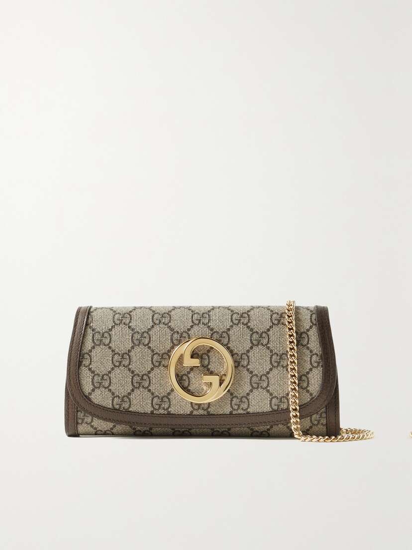 Gucci Blondie Embellished Leather-trimmed Printed Coated-canvas Wallet