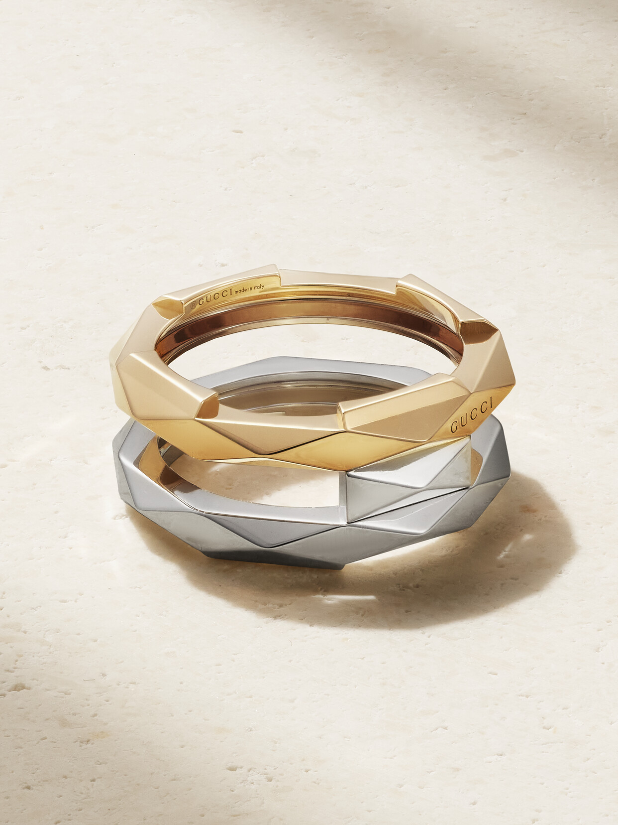 Gucci Link To Love 18-karat White And Yellow Gold Ring