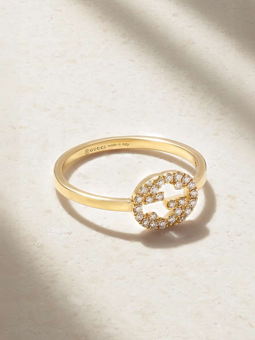 Gucci Gg 18-karat Gold Diamond Ring