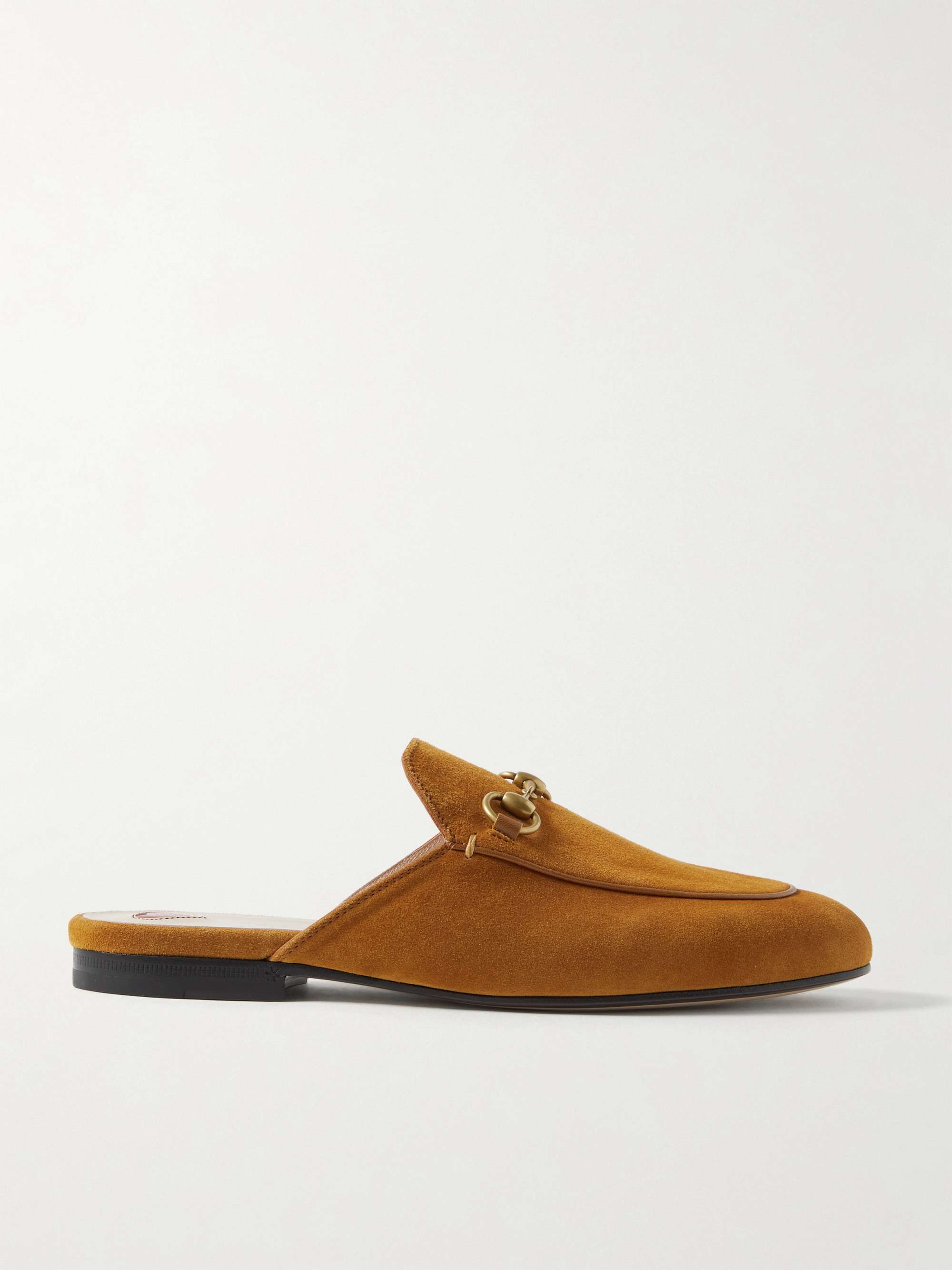 GUCCI Princetown horsebit-detailed suede slippers | NET-A-PORTER