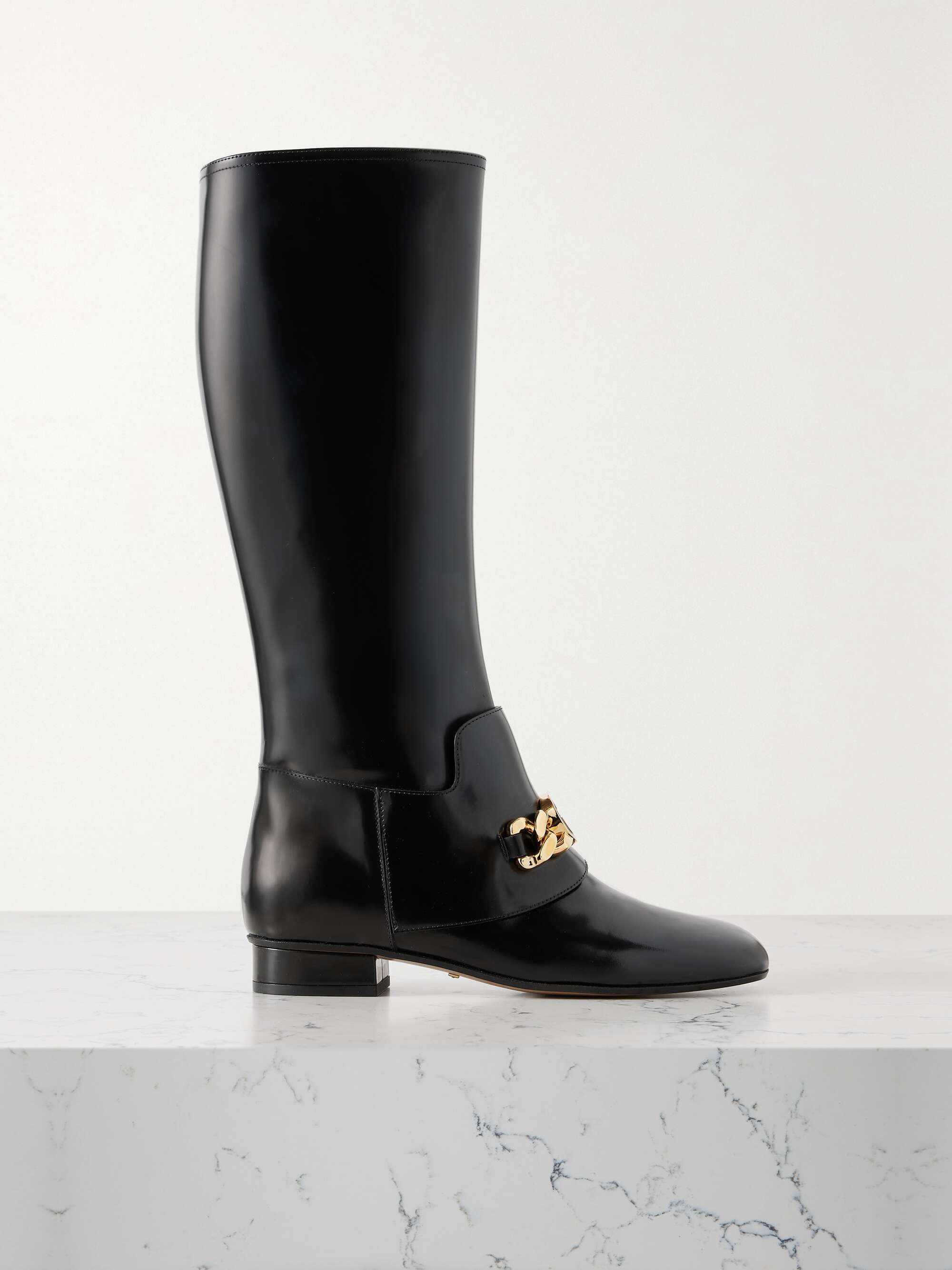 Gucci Leather Knee High Boots in Black - Gucci